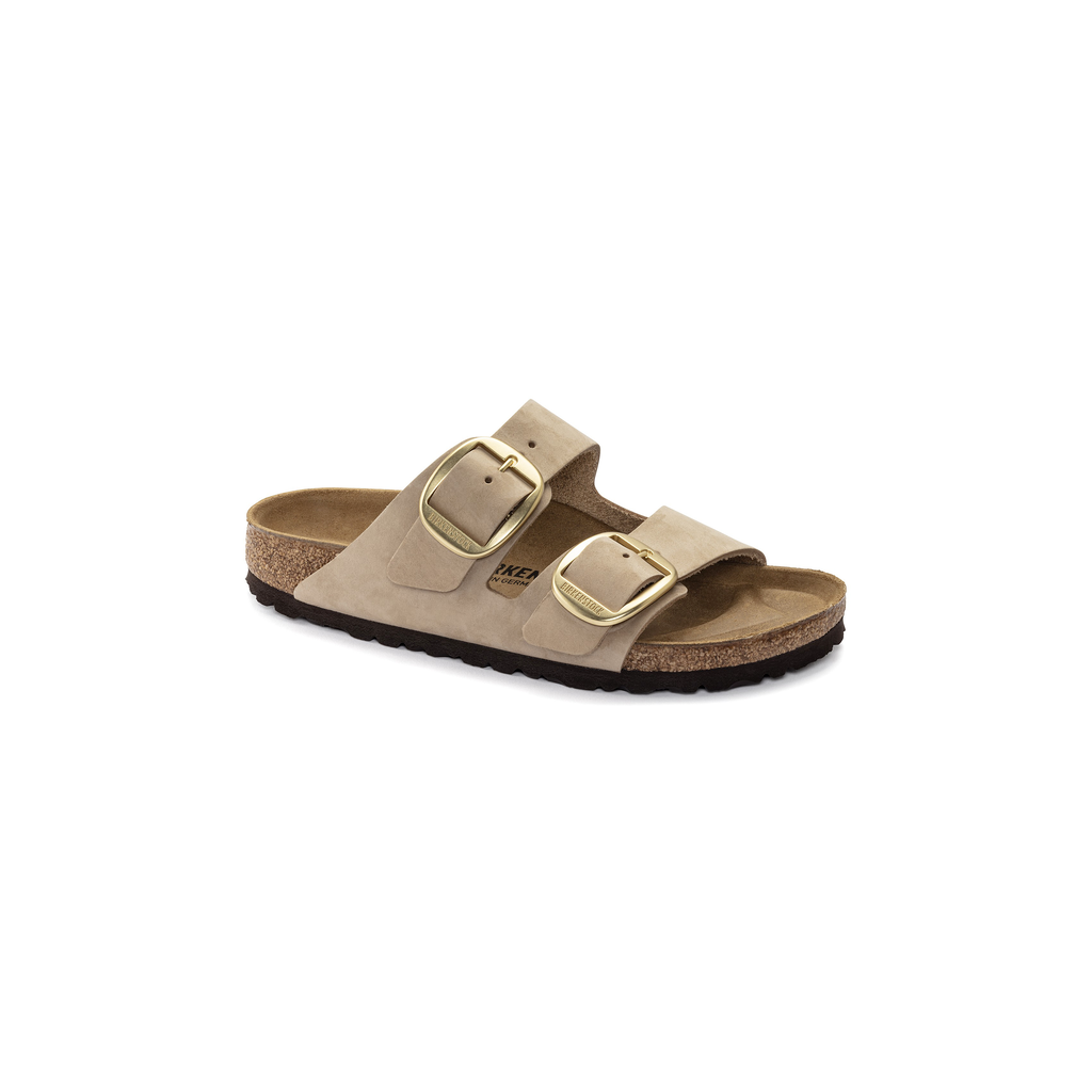 Arizona Big Buckle Sandcastle Nubuck Leather Sandals