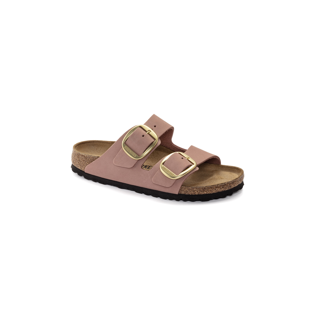 Arizona Big Buckle Old Rose Nubuck Leather Sandals
