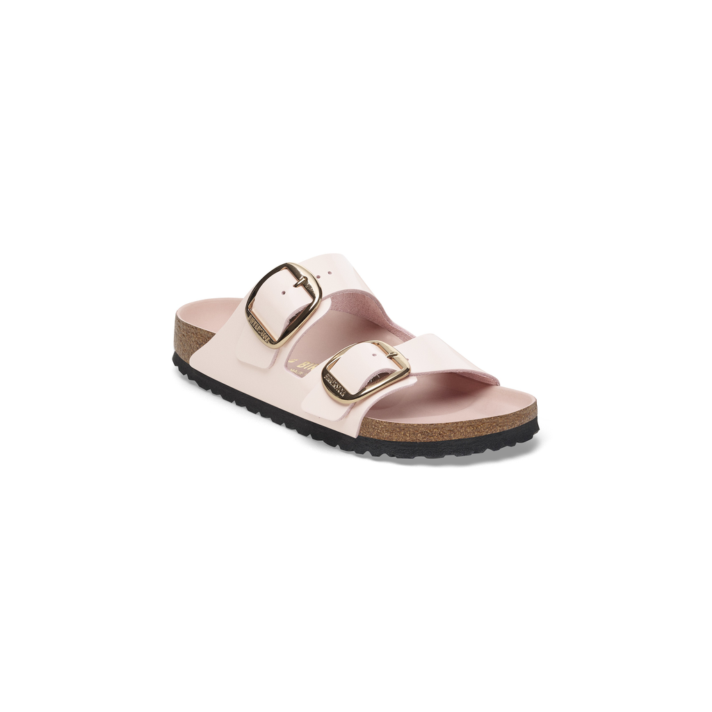 Arizona Big Buckle High Shine Light Rose Natural Leather Sandals