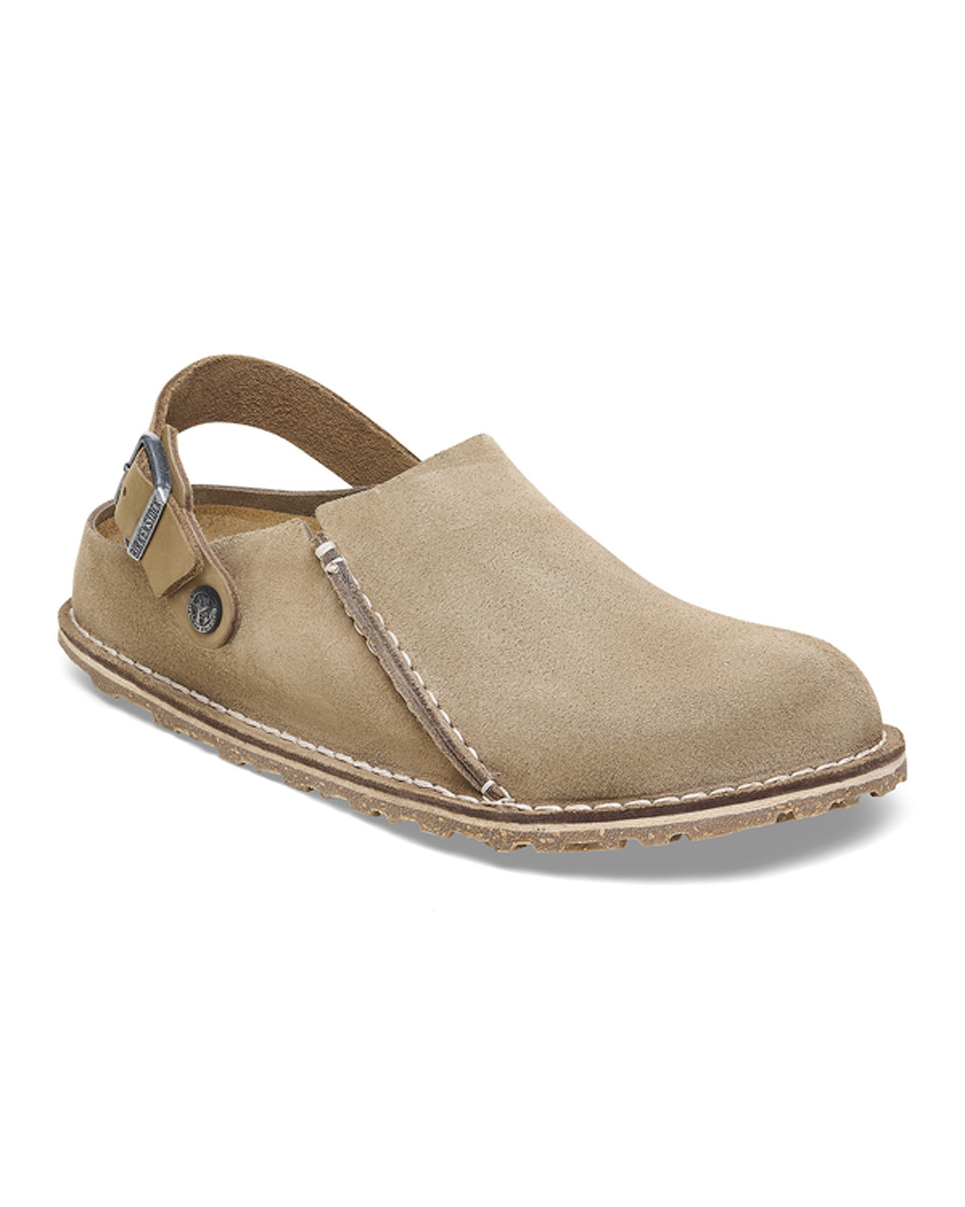 Lutry Premium Grey Taupe Suede Leather Clogs