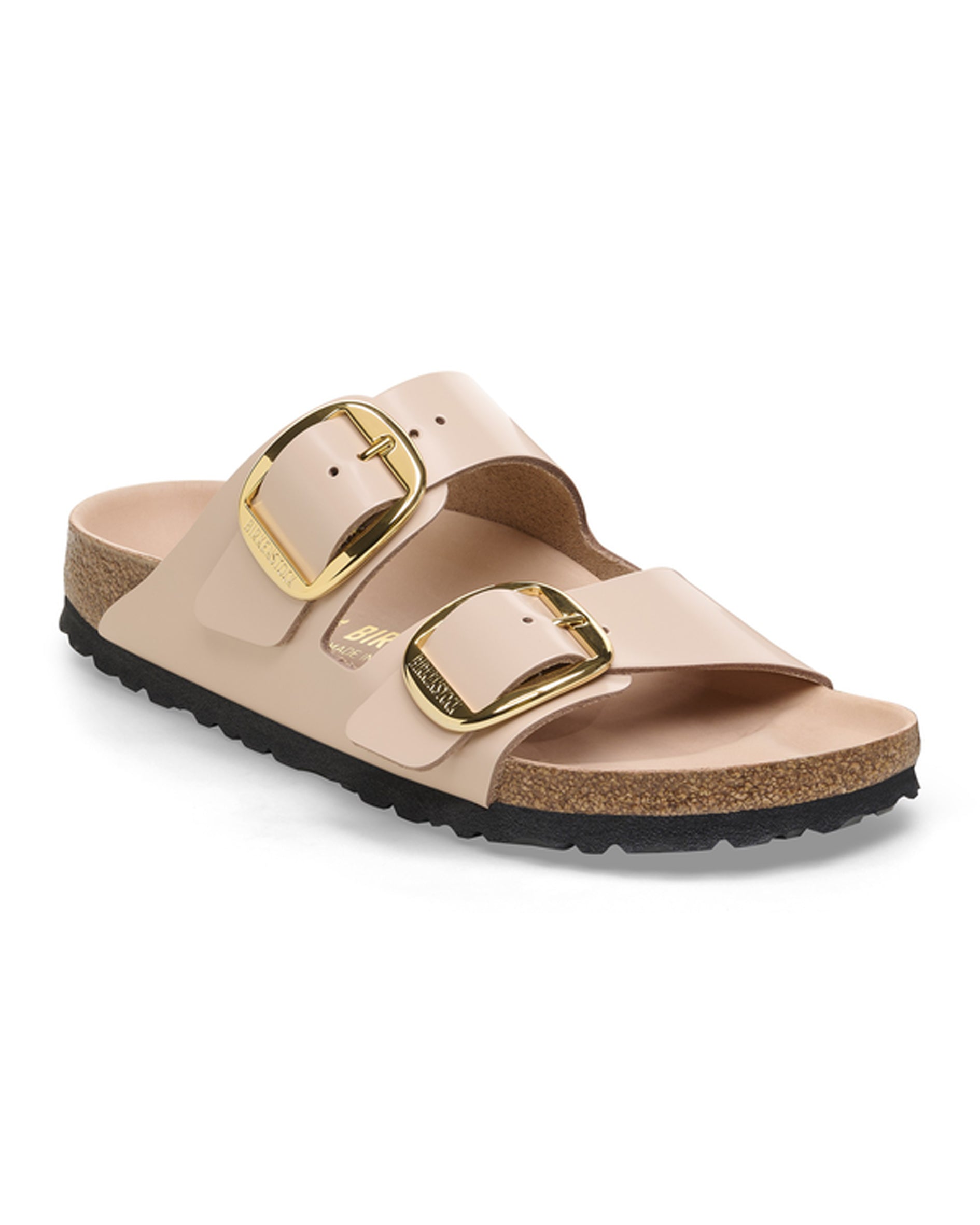 Arizona Big Buckle High Shine New Beige Leather Sandals