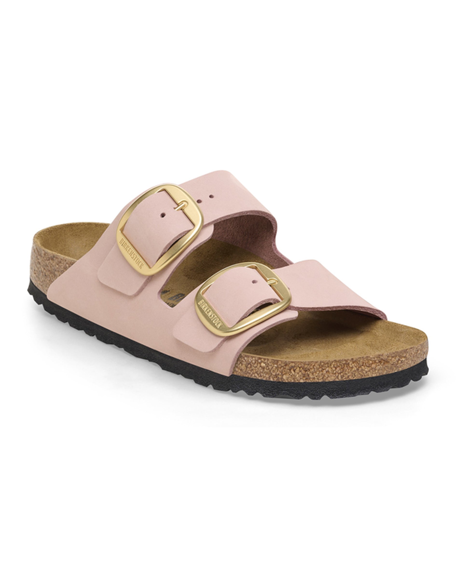 Arizona Big Buckle Soft Pink Nubuck Leather Sandals