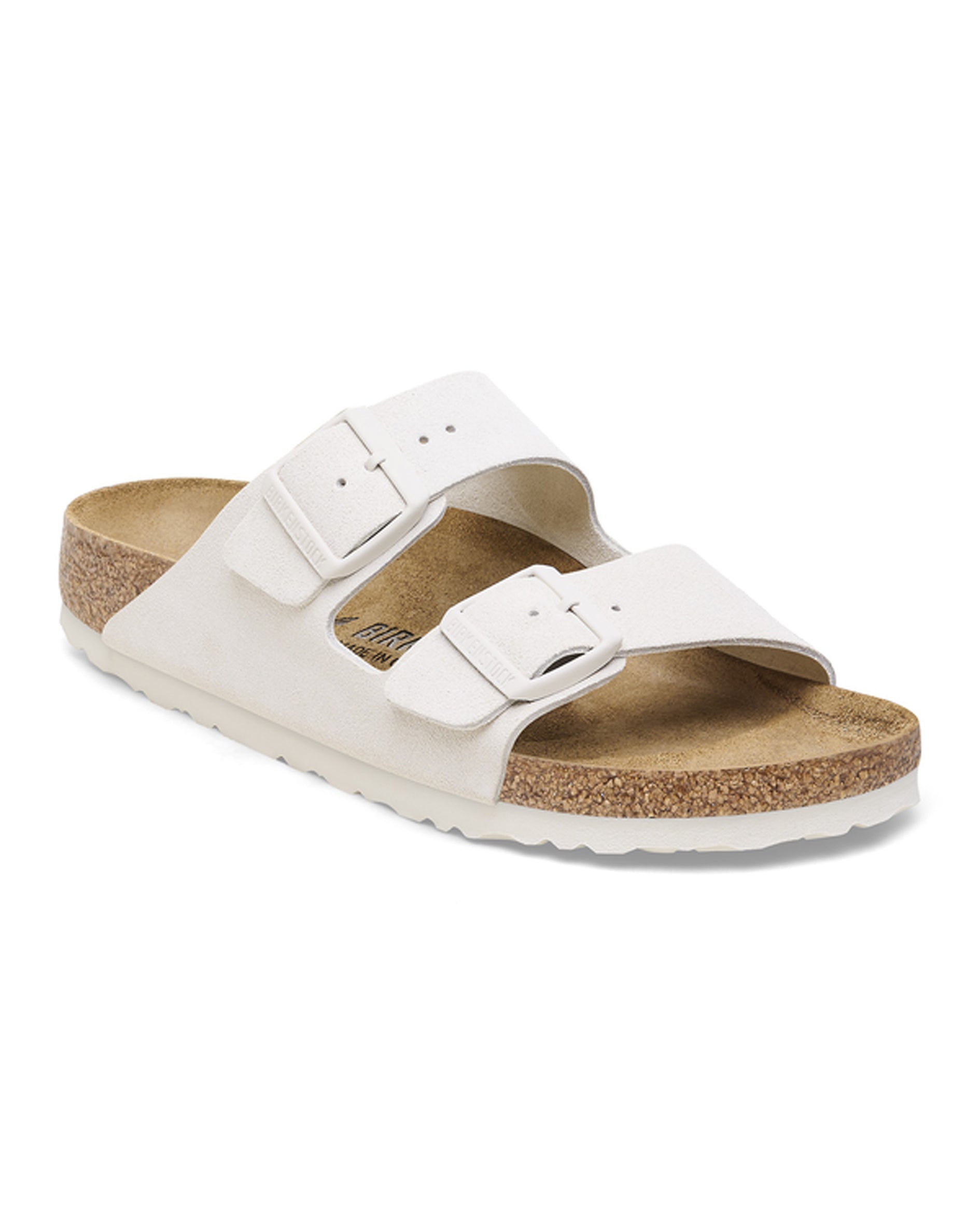 Arizona Antique White Suede Leather Sandals