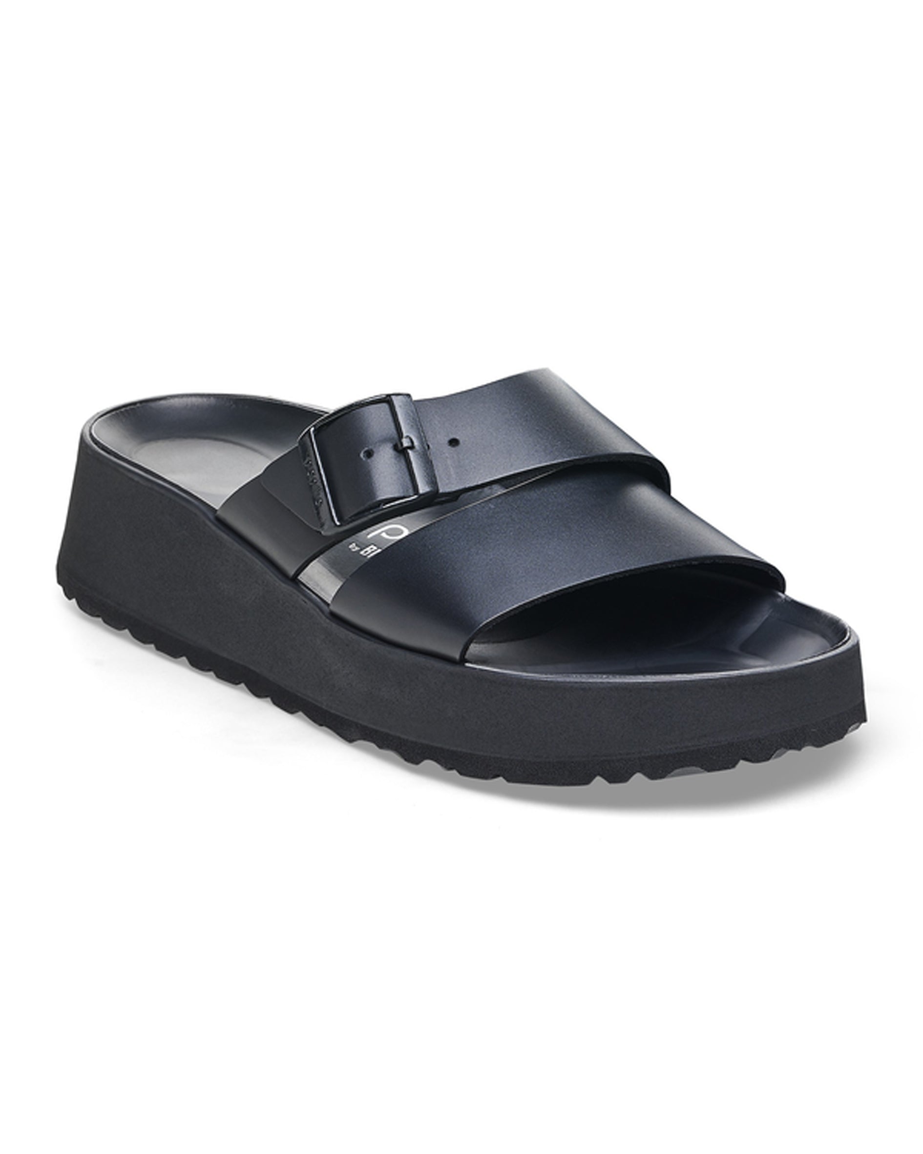 Almina Exquisite Black Leather Sandals