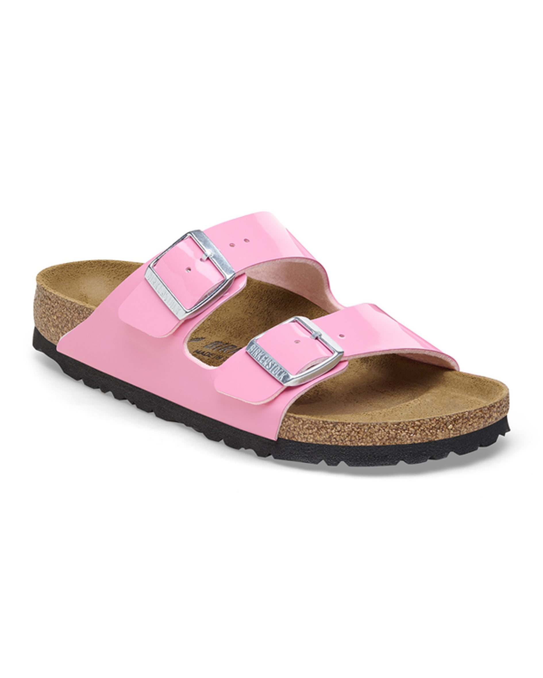 Arizona Patent Candy Pink/Black Birko-Flor Sandals