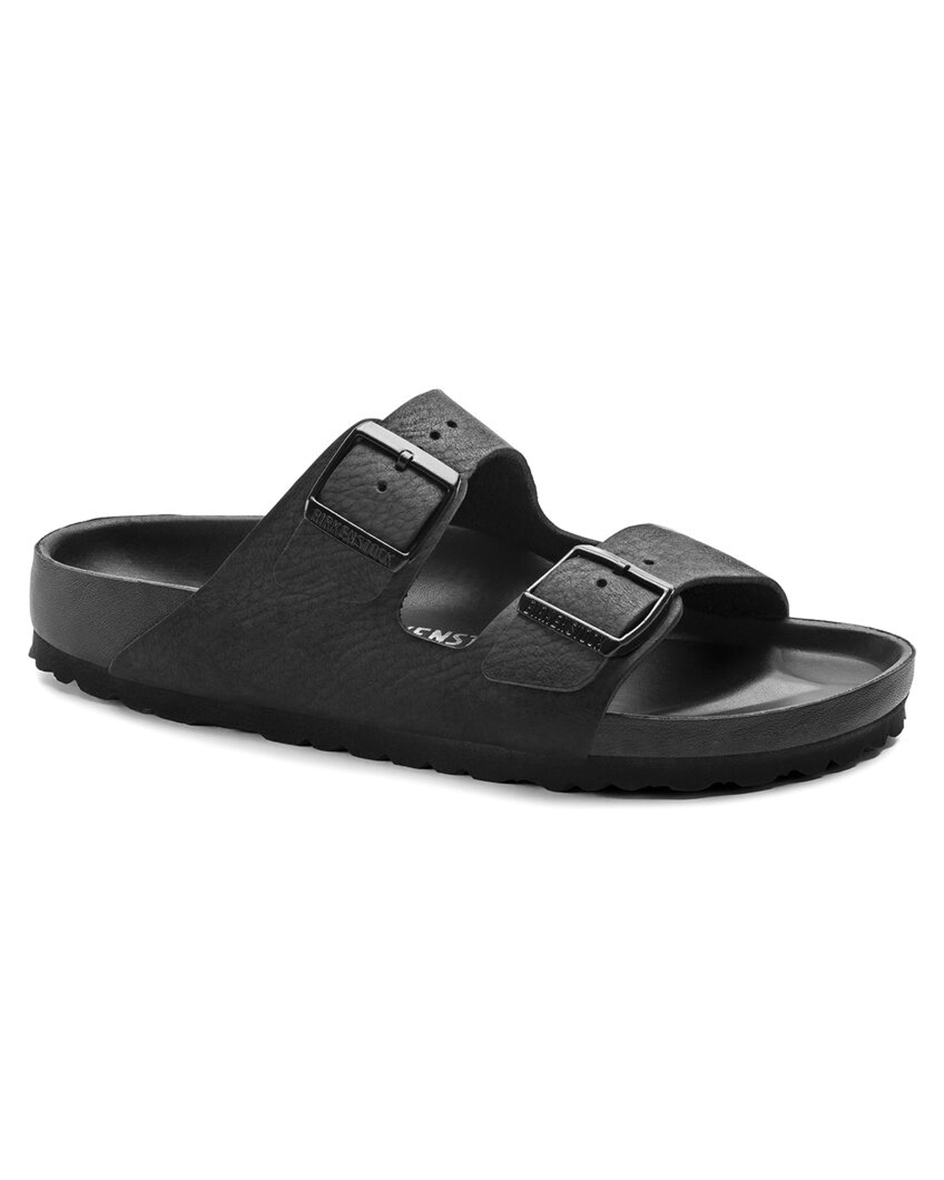 Arizona Exquisite Black Nubuck Leather Sandals