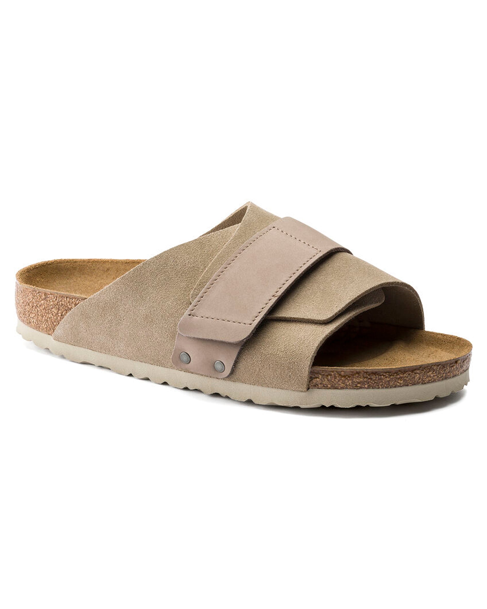 Kyoto Taupe Suede Leather Sandals