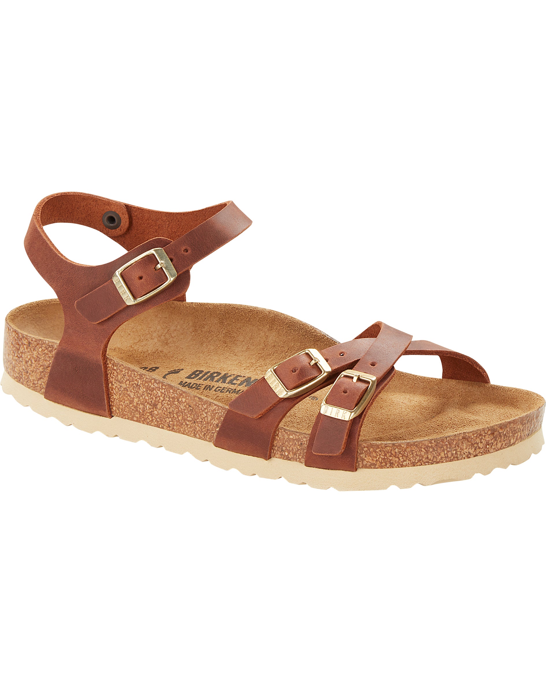 Kumba Cognac Oiled Leather Sandals
