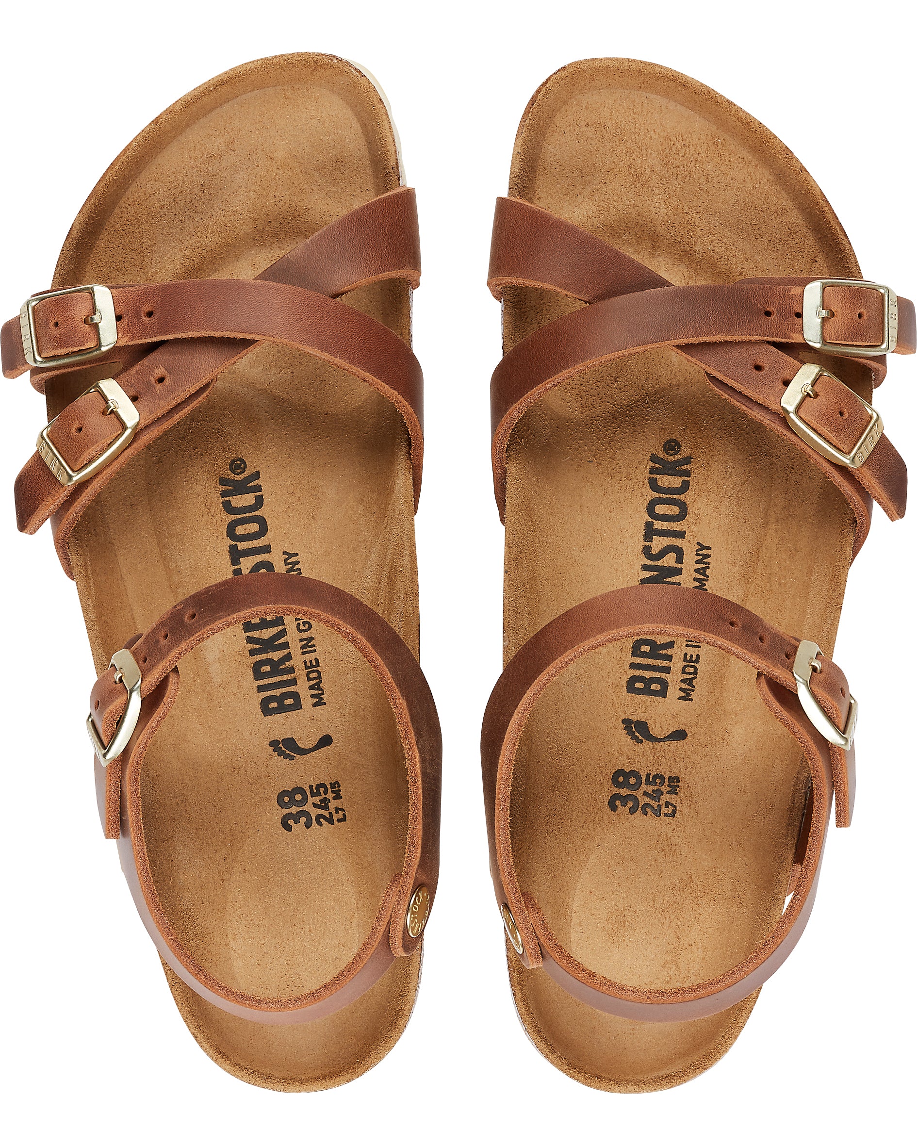 Kumba Cognac Oiled Leather Sandals