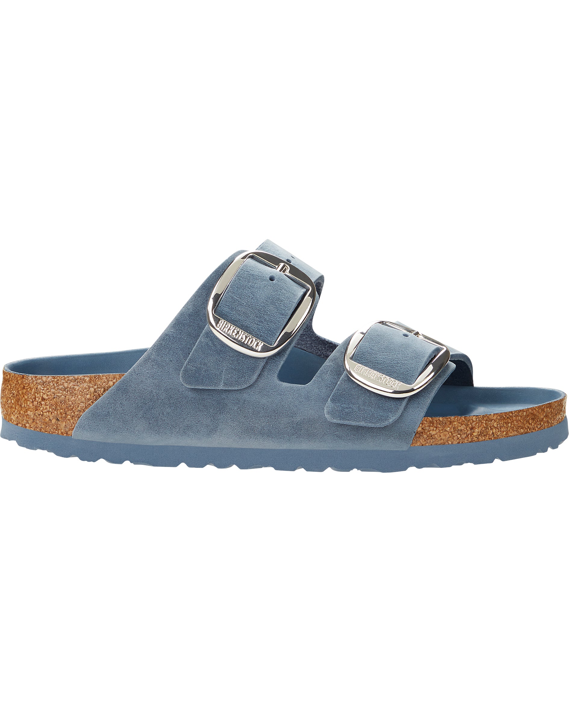 Arizona Big Buckle Dusty Blue Oiled Leather Sandals