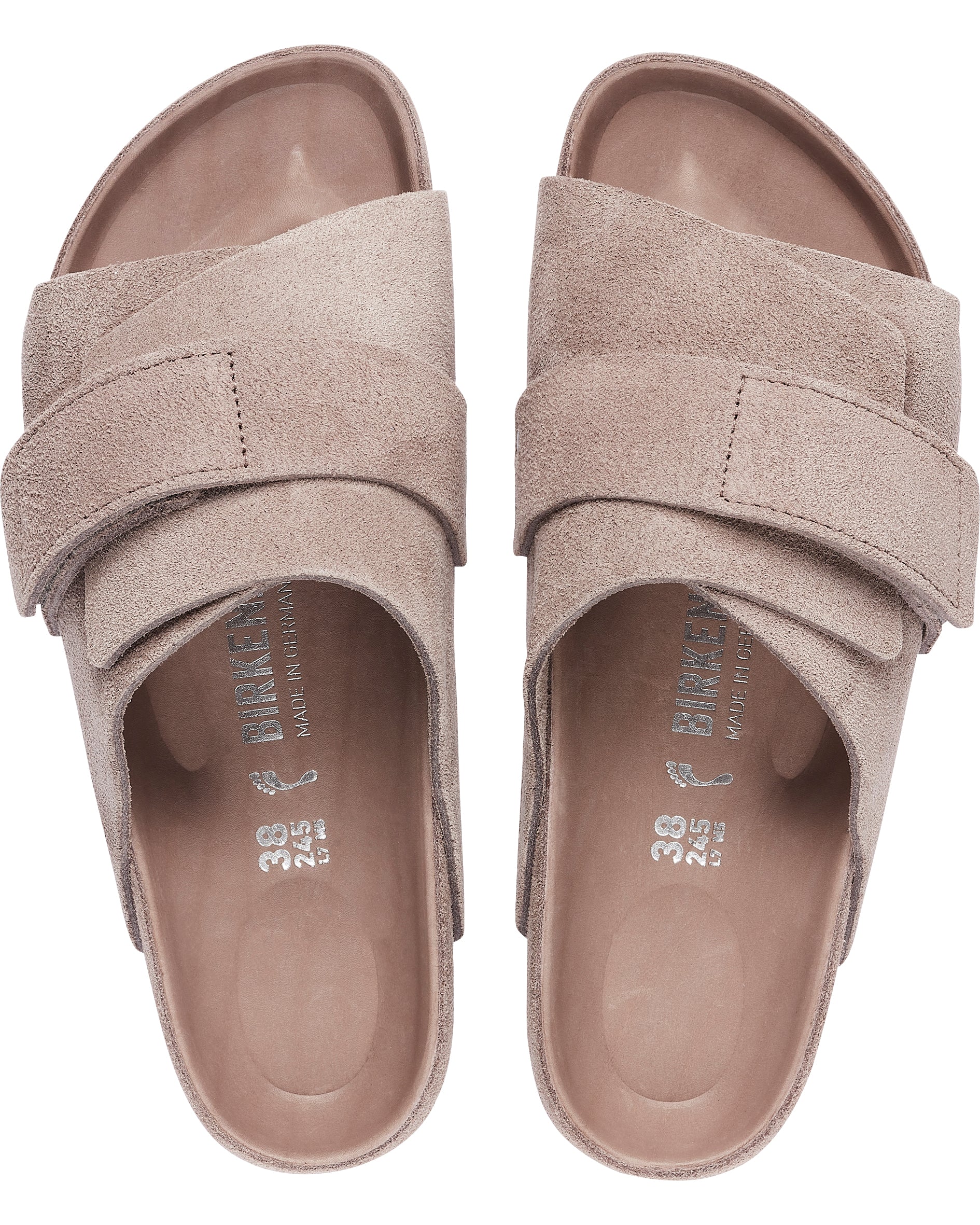 Kyoto Exquisite Gray Taupe Suede Leather Sandals