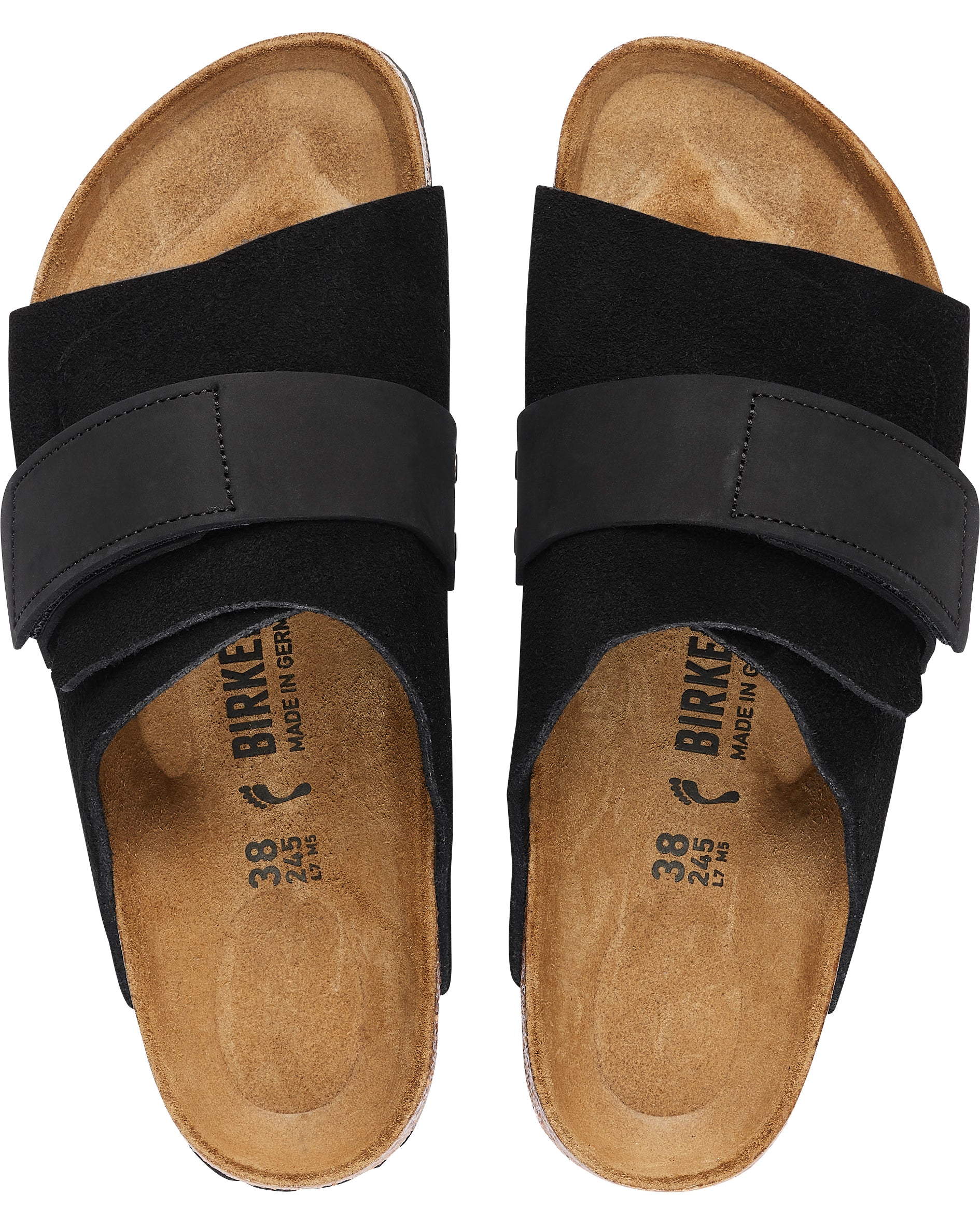 Kyoto Black Soft Suede & Nubuck Leather Sandals