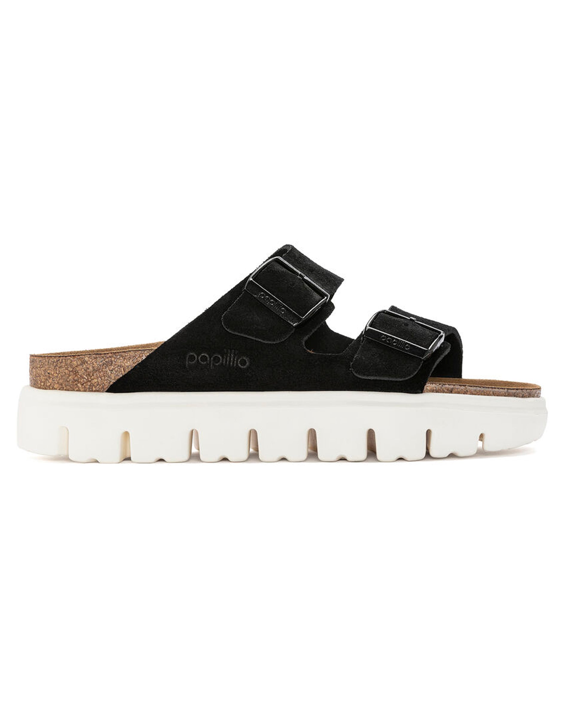 Arizona Chunky Black Suede Leather Sandals