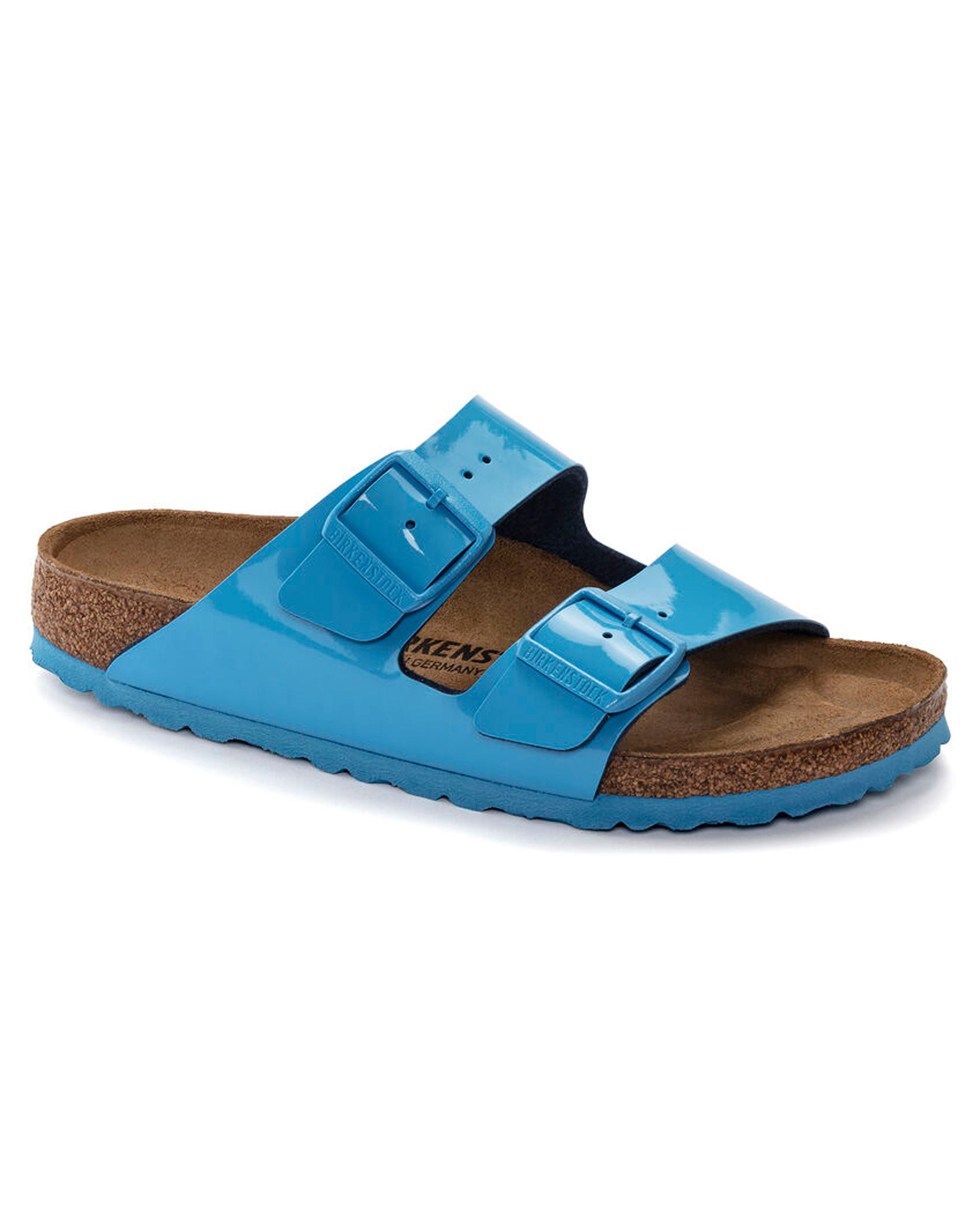 Arizona Patent Sky Blue Birko-Flor Sandals