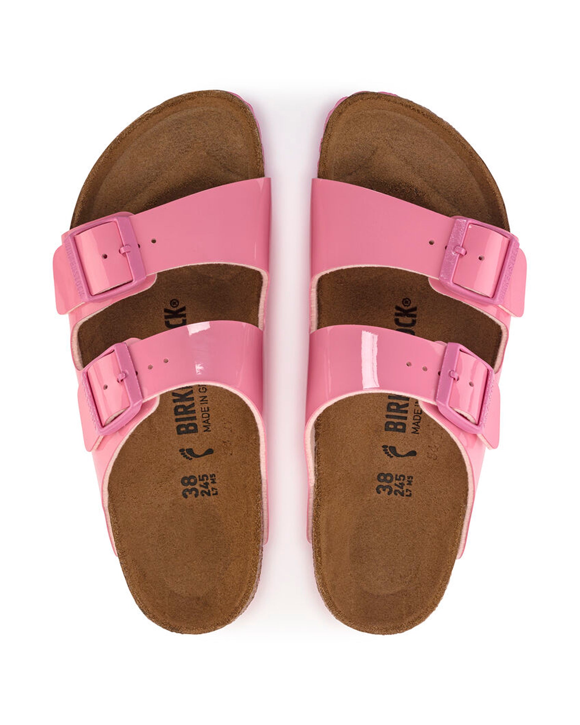 Arizona Patent Candy Pink Birko-Flor Sandals