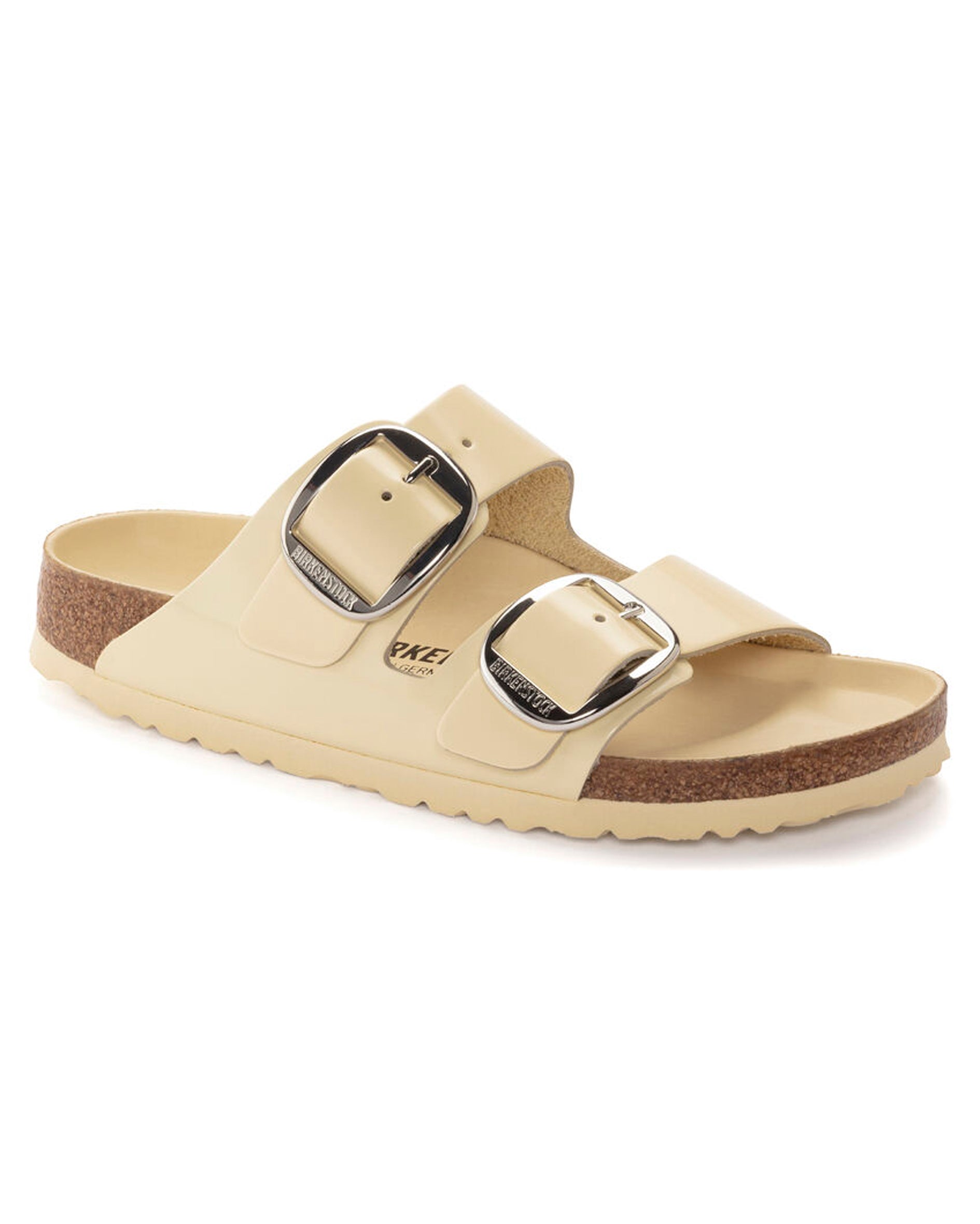 Arizona Big Buckle High Shine Butter Leather Sandals