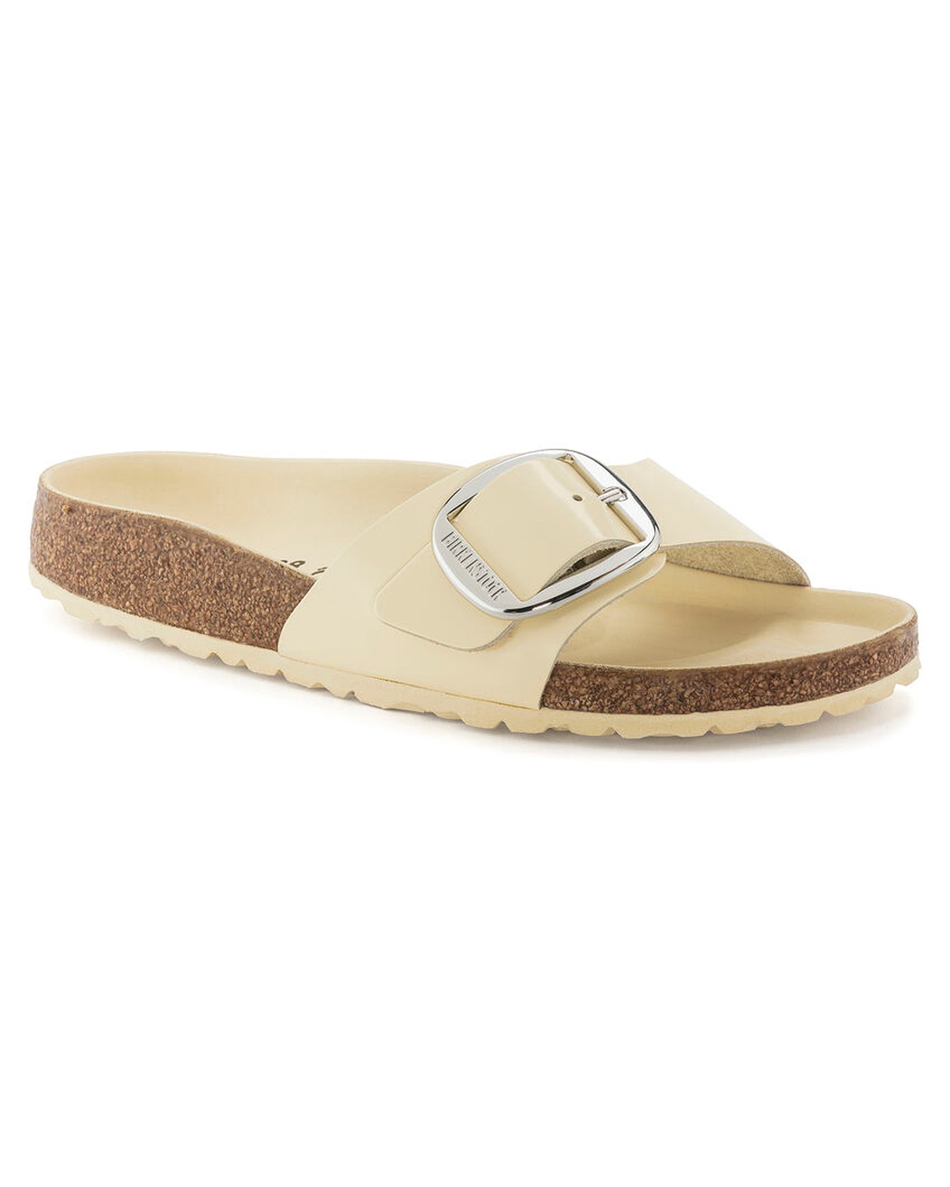 Madrid Big Buckle High Shine Butter Leather Sandals