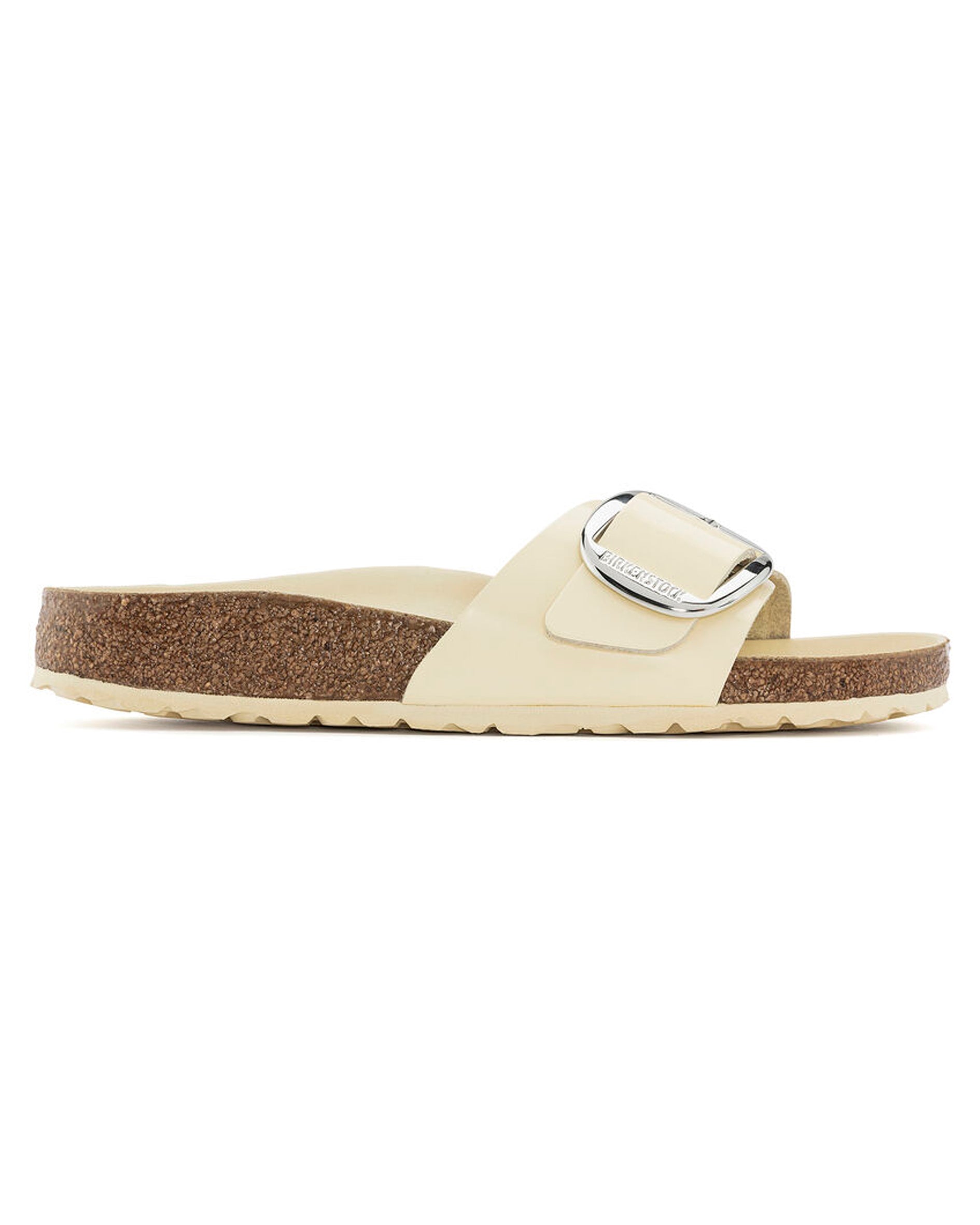 Madrid Big Buckle High Shine Butter Leather Sandals