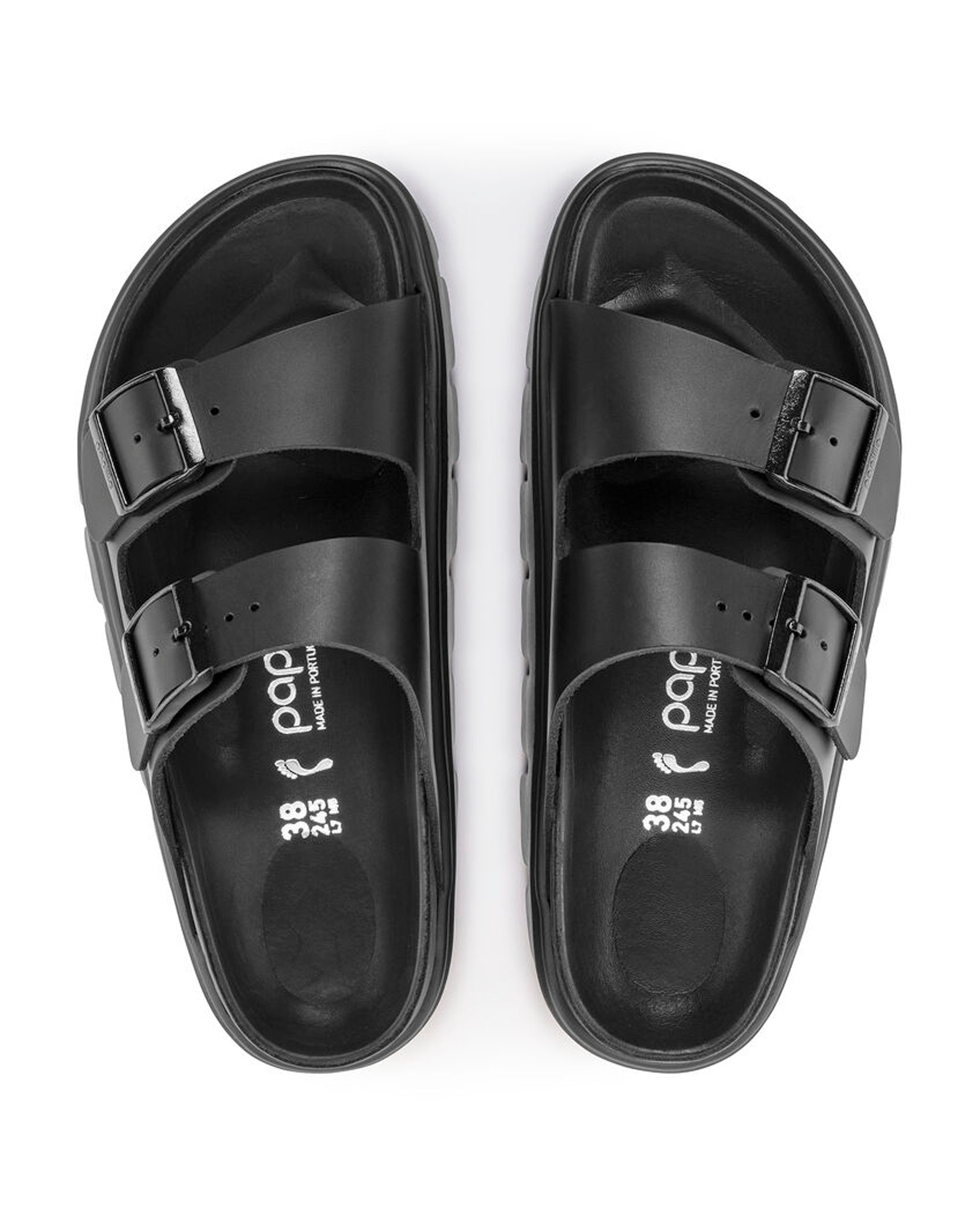 Arizona Chunky Exquisite Black Leather Sandals