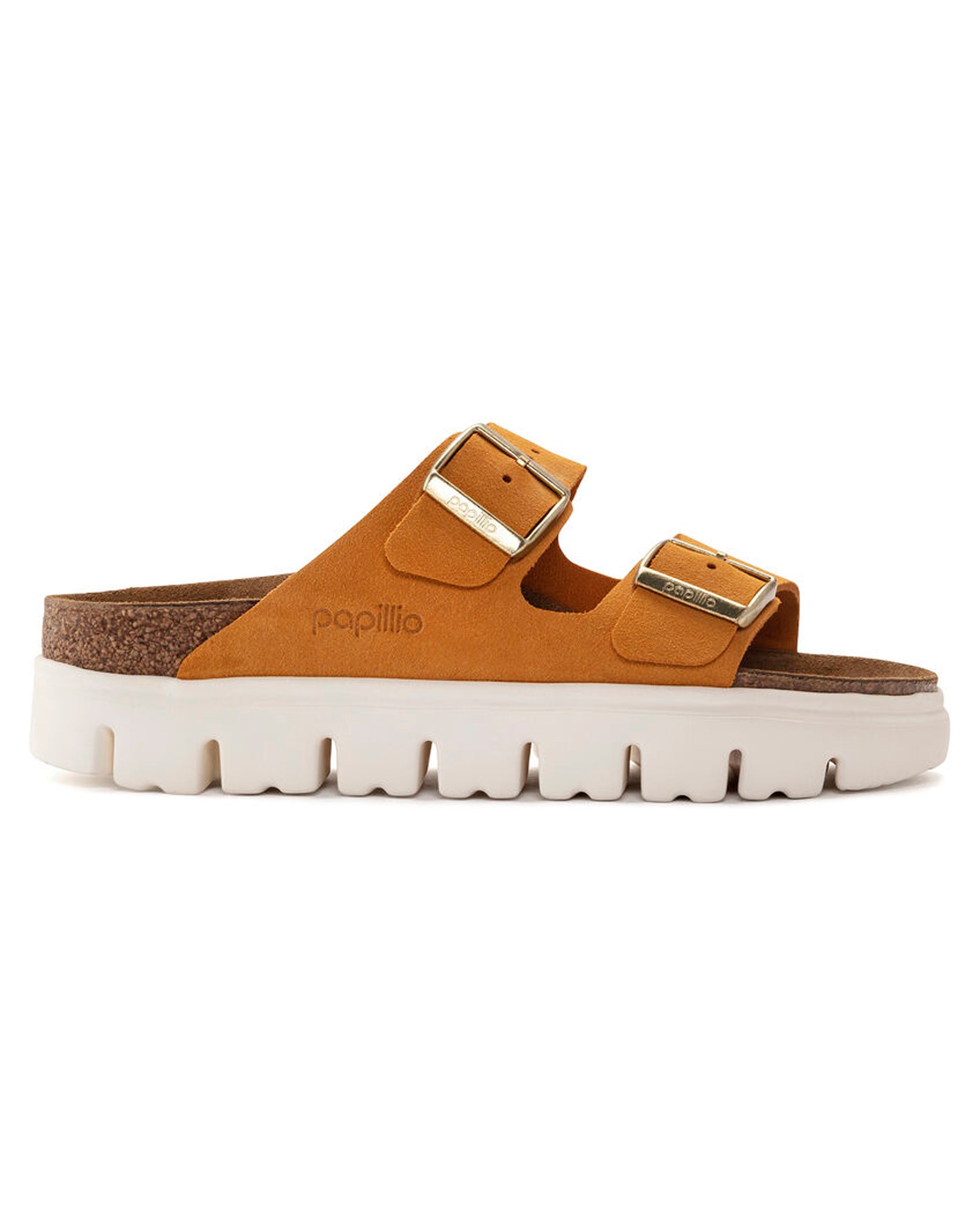 Arizona Chunky Apricot Suede Leather Sandals
