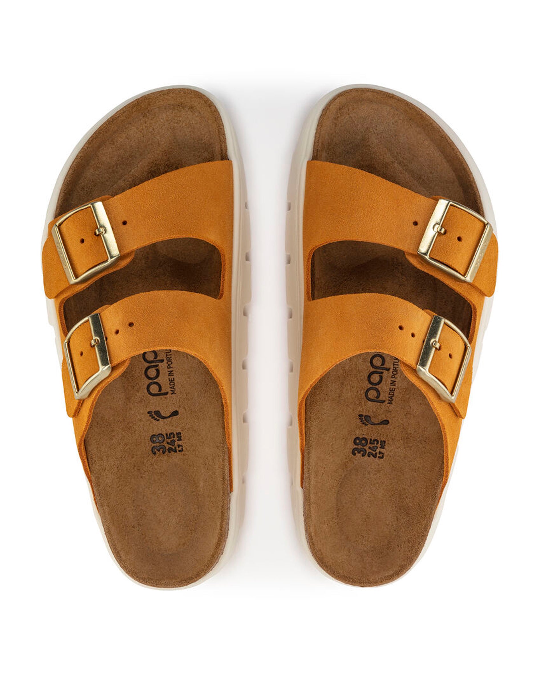 Arizona Chunky Apricot Suede Leather Sandals