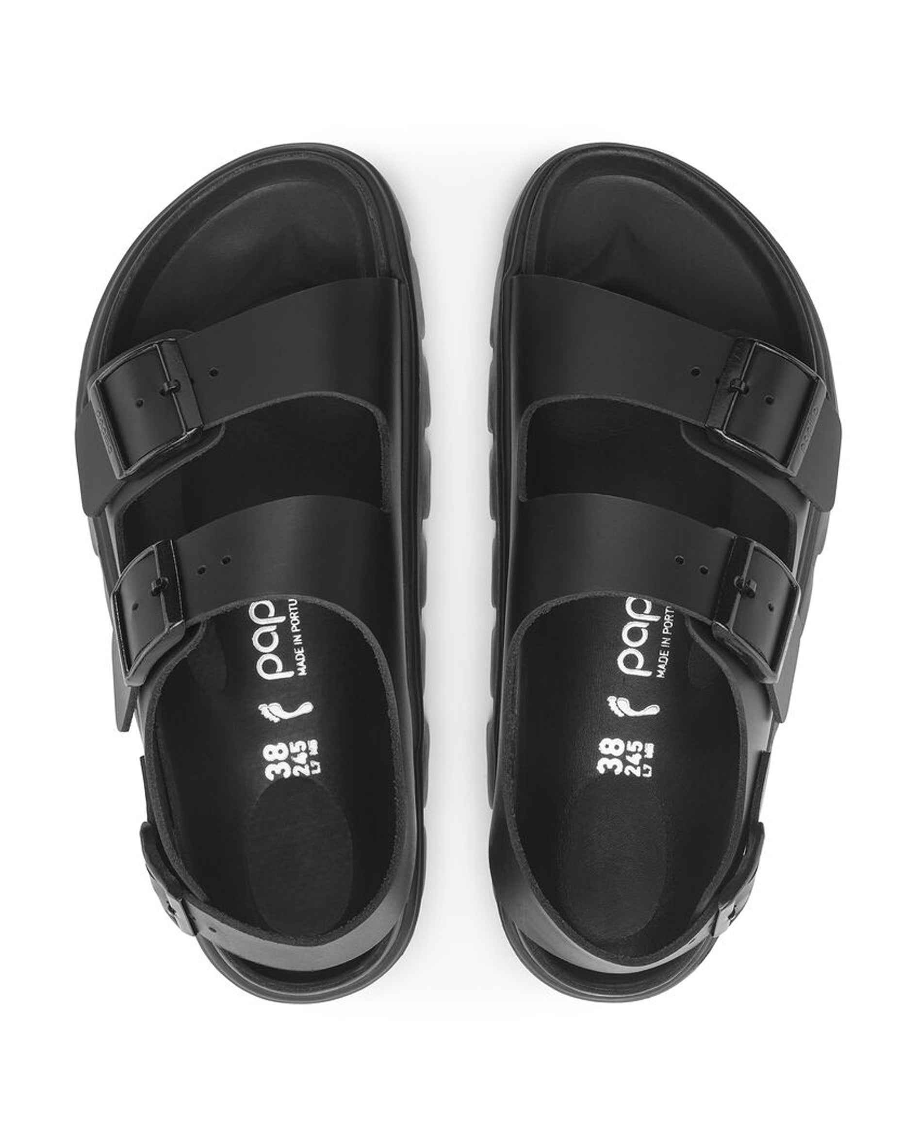 Milano Chunky Exquisite Black Leather Sandals