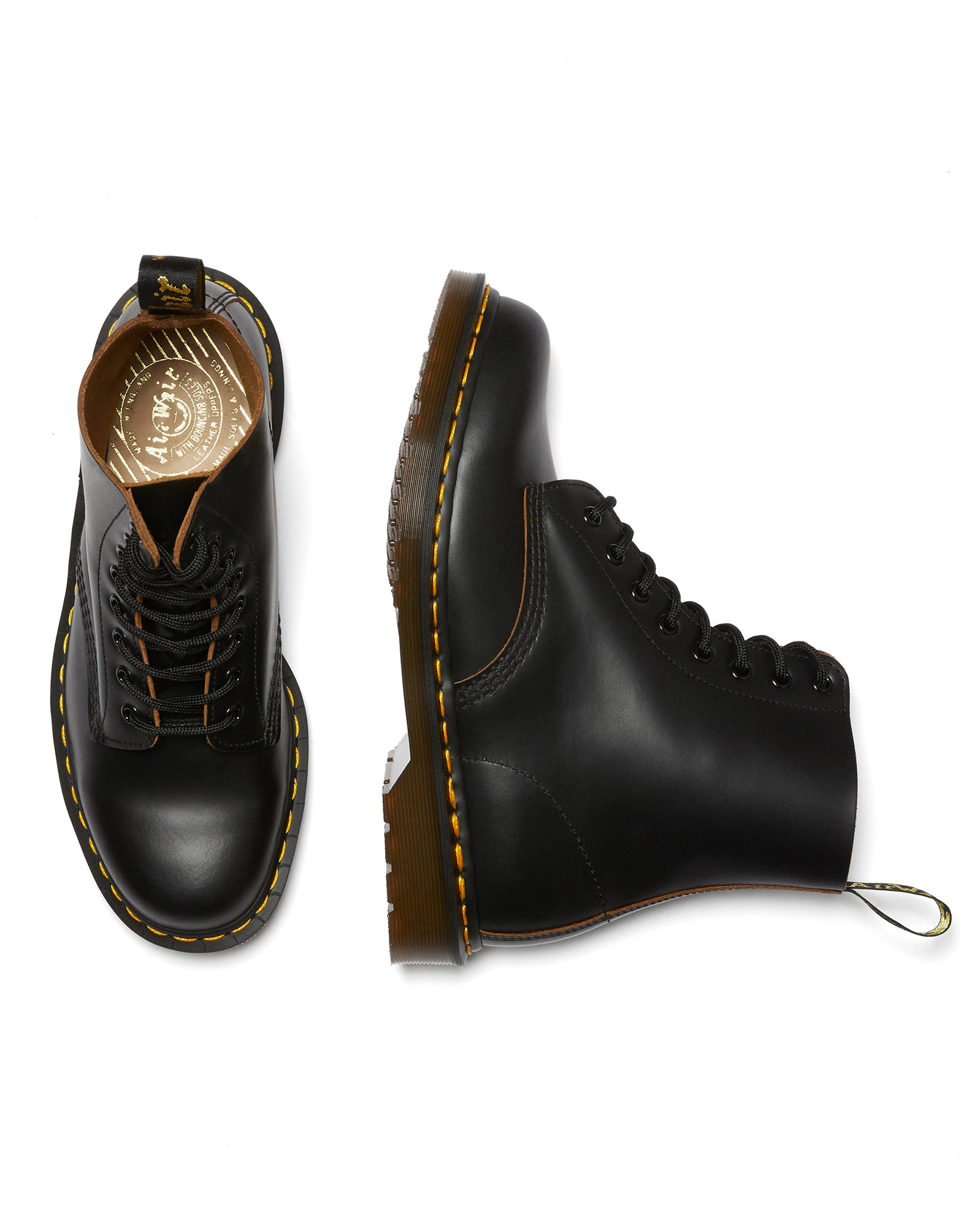 Made in England Vintage 1460 Black Quilon Leather Boots
