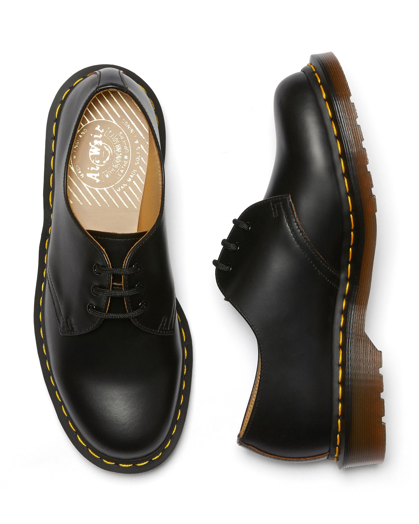 Made in England Vintage 1461 Black Quilon Leather Shoes