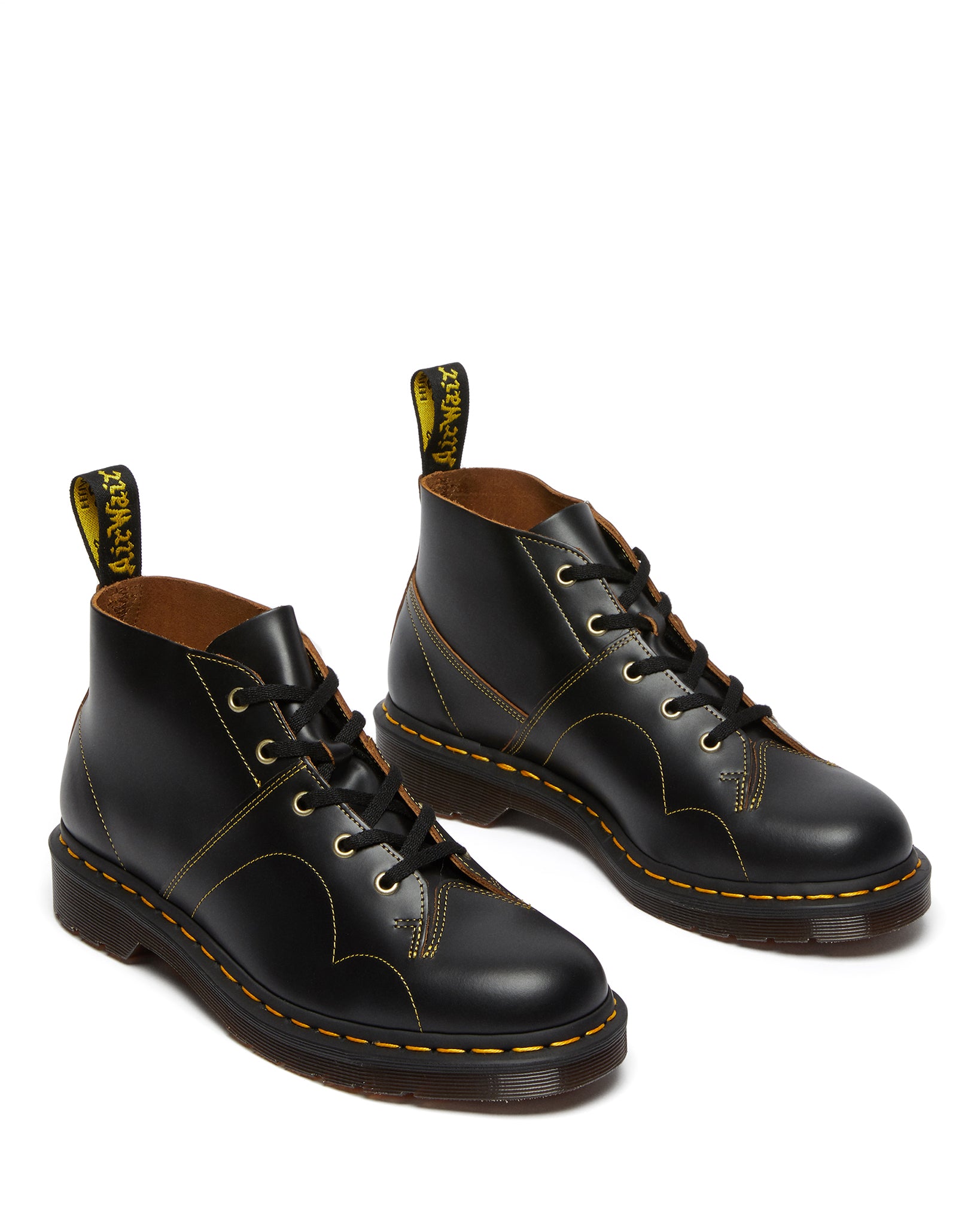 Archive Church Black Vintage Smooth Leather Monkey Boots