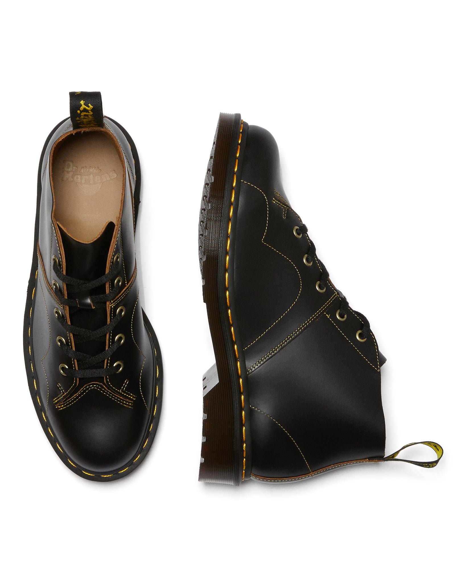 Archive Church Black Vintage Smooth Leather Monkey Boots