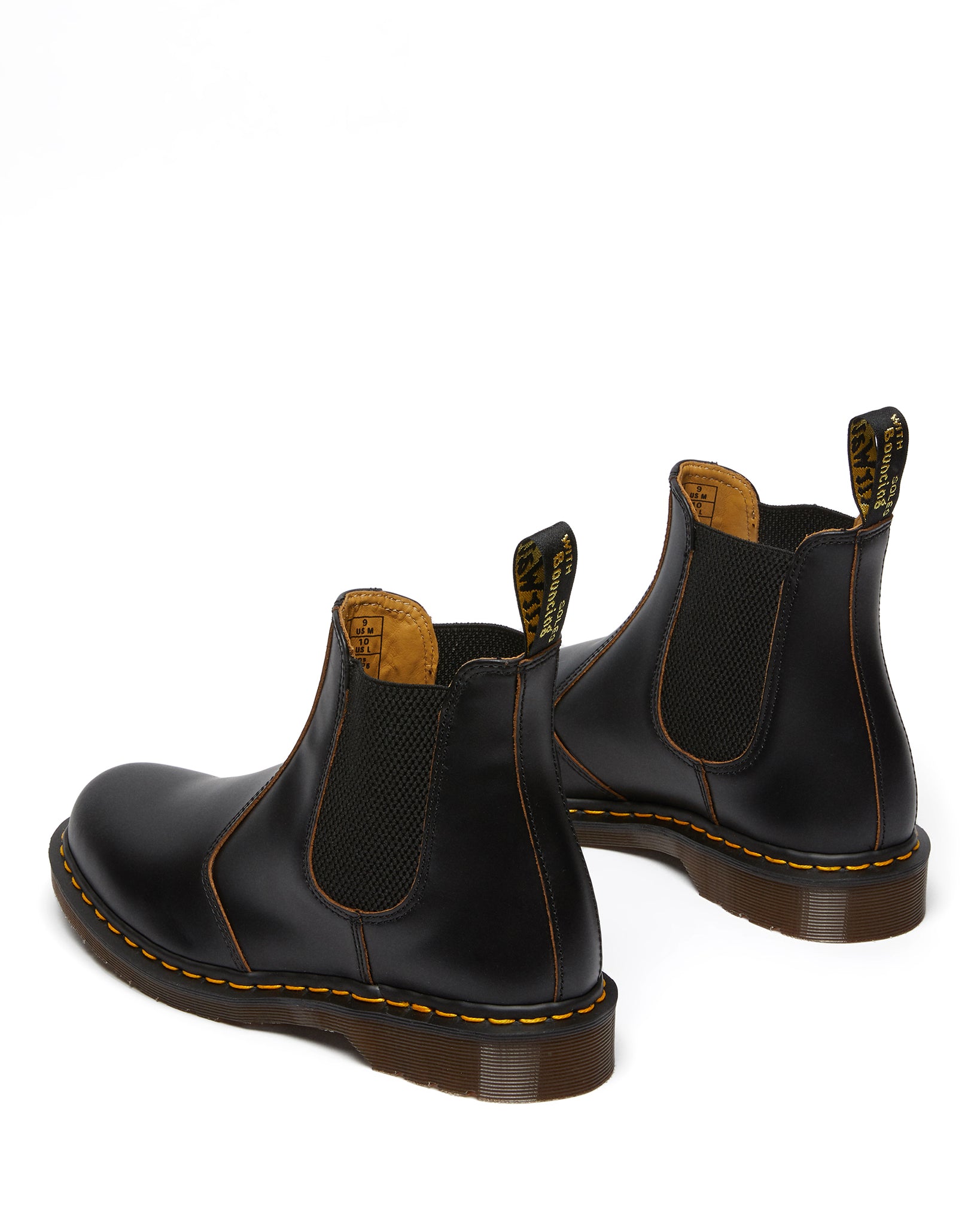 Made in England Vintage 2976 Black Quilon Leather Chelsea Boots