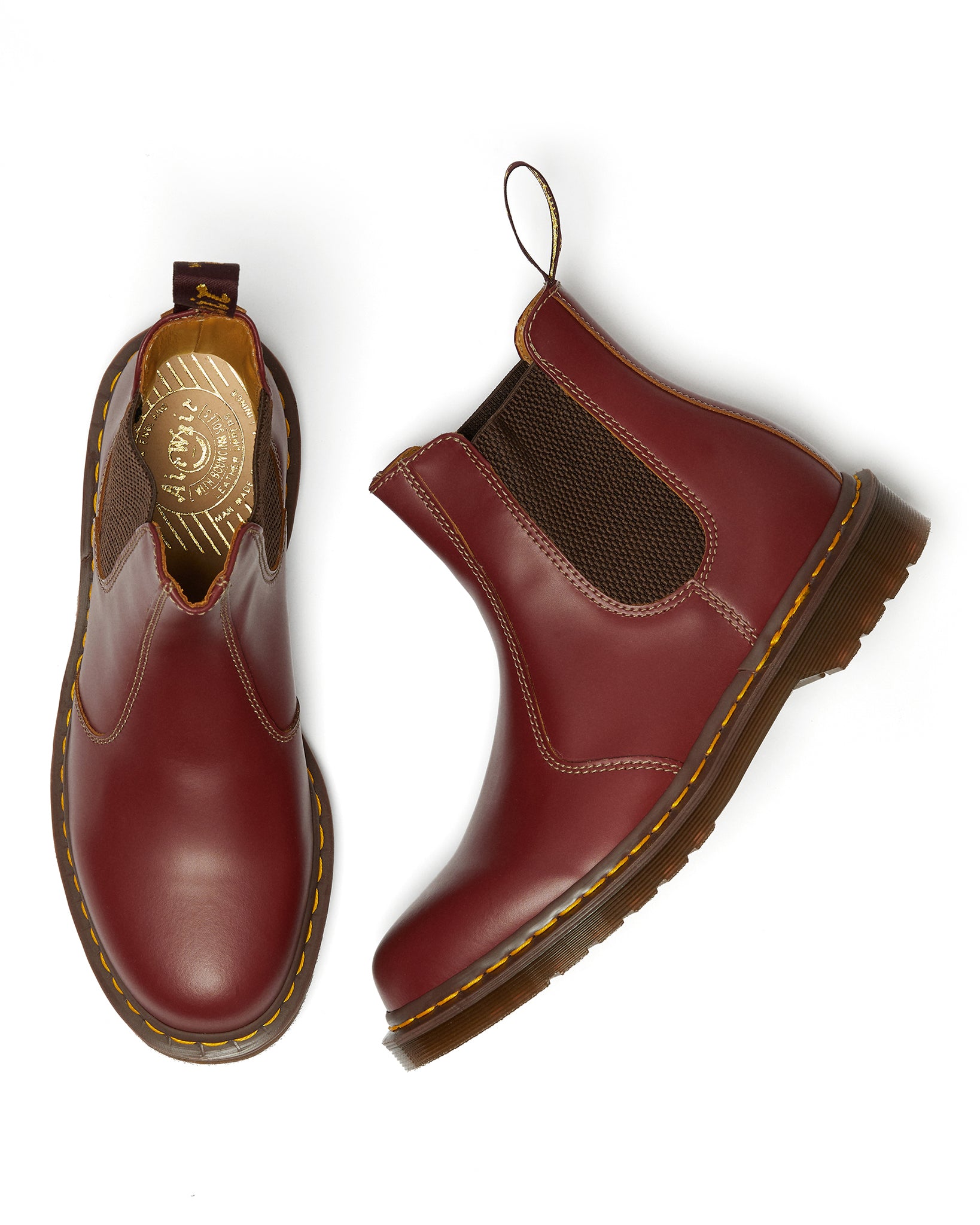 Made in England Vintage 2976 Oxblood Quilon Leather Chelsea Boots