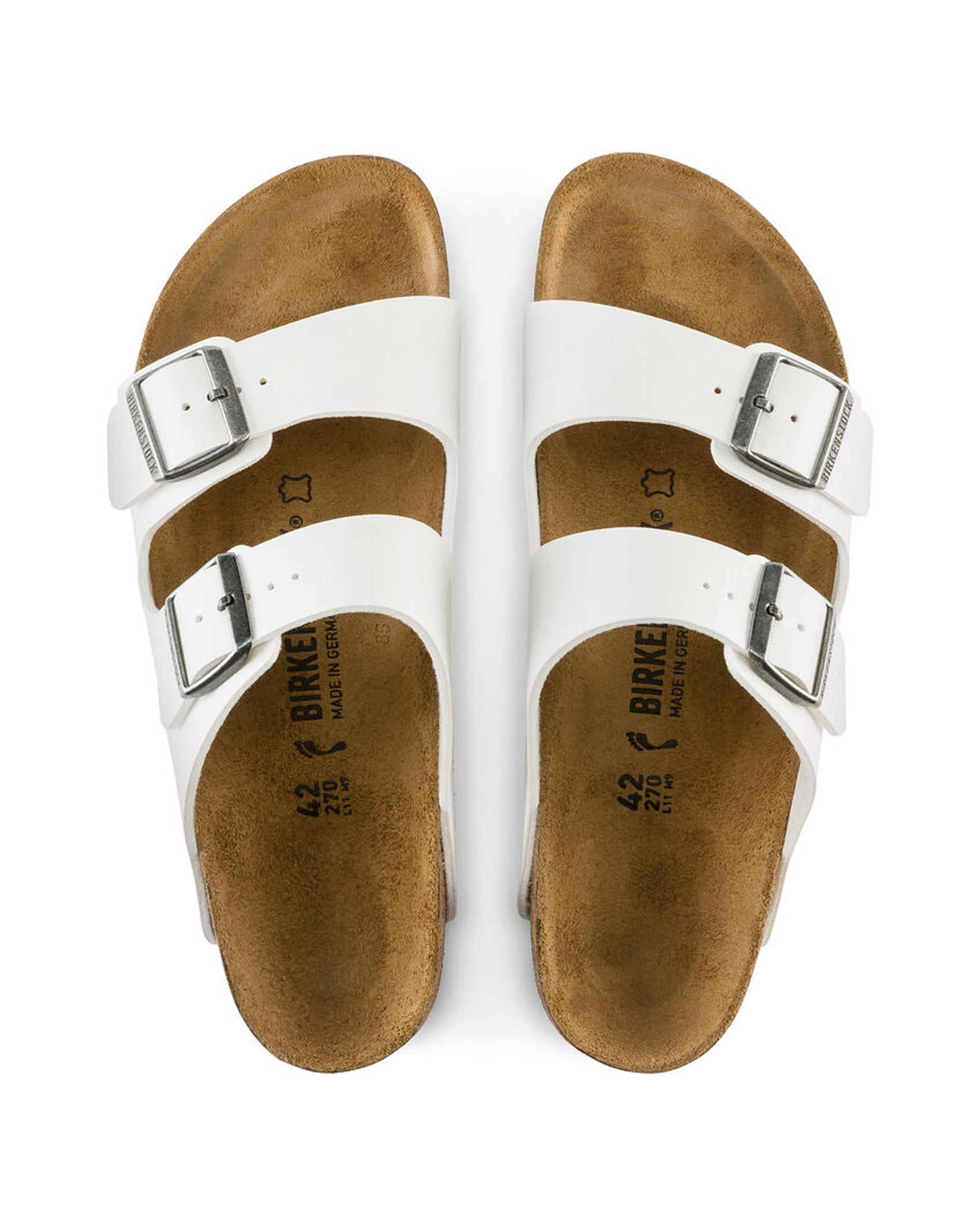 Arizona White Birko-Flor Sandals