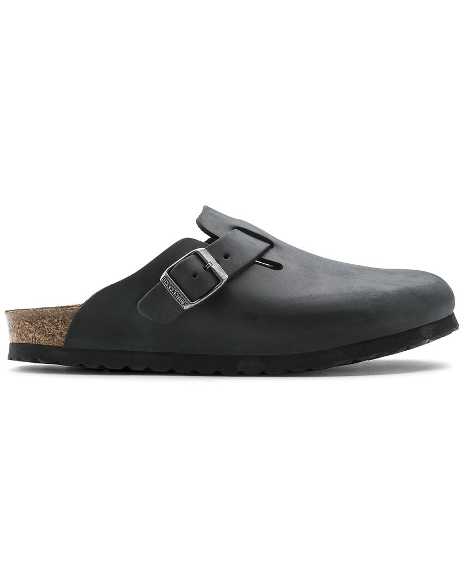 Boston Black Oiled Leather Clogs