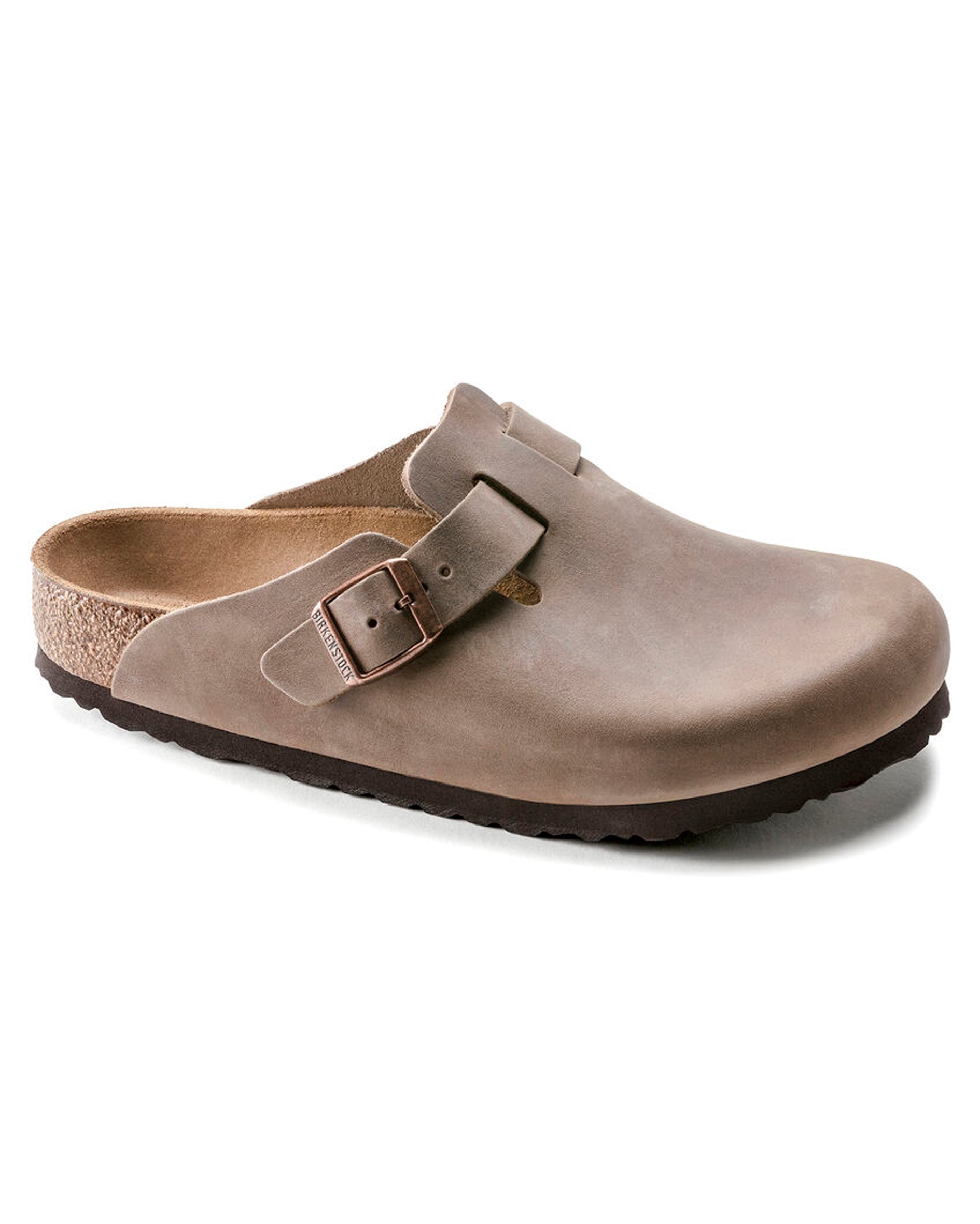 Boston Tabacco Brown Oiled Leather Clogs