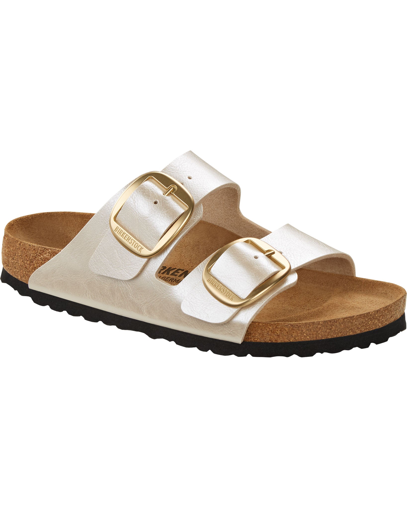 Arizona Big Buckle Graceful Pearl White Birko-Flor Sandals