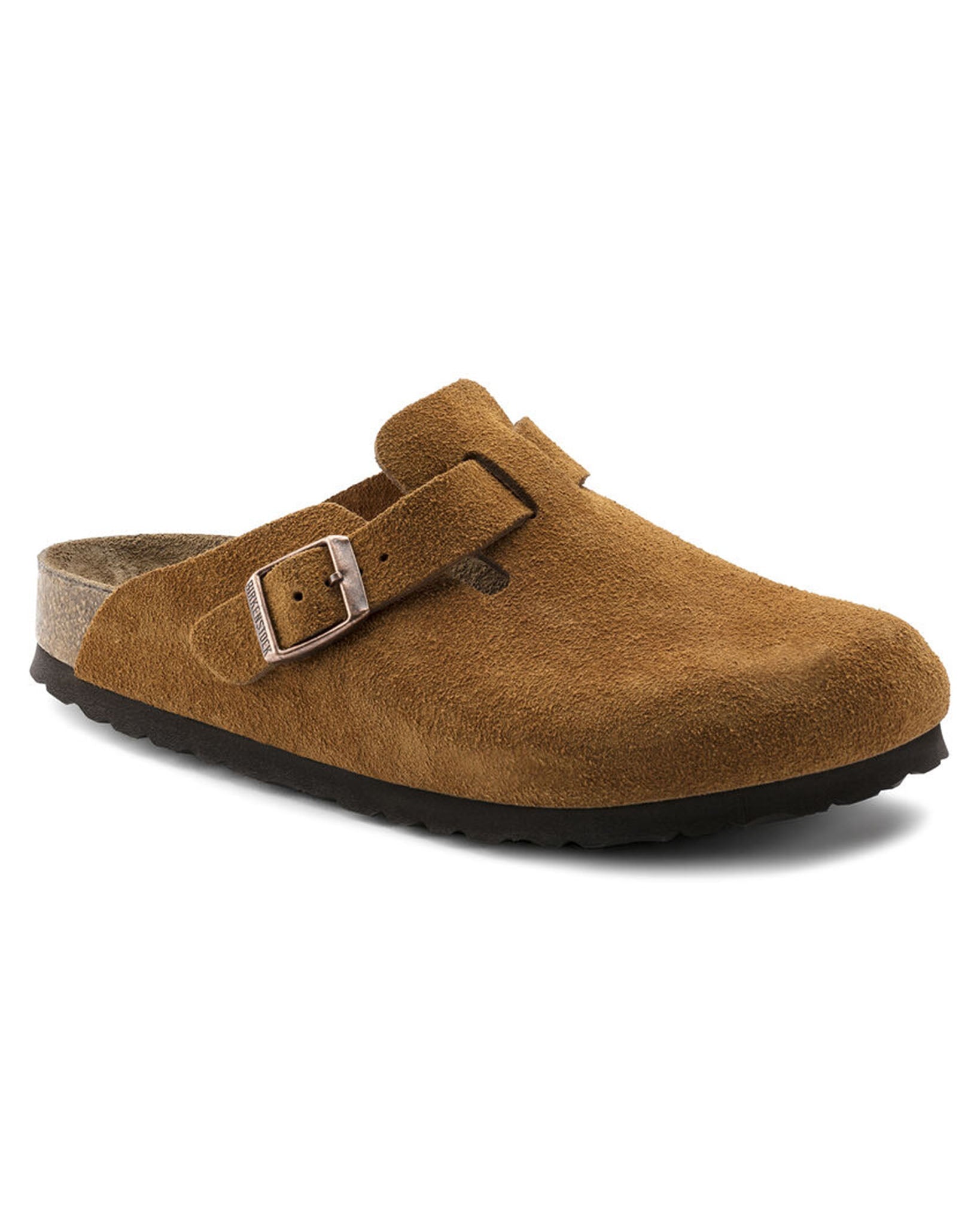 Boston Soft Footbed Mink Suede Leather Clogs