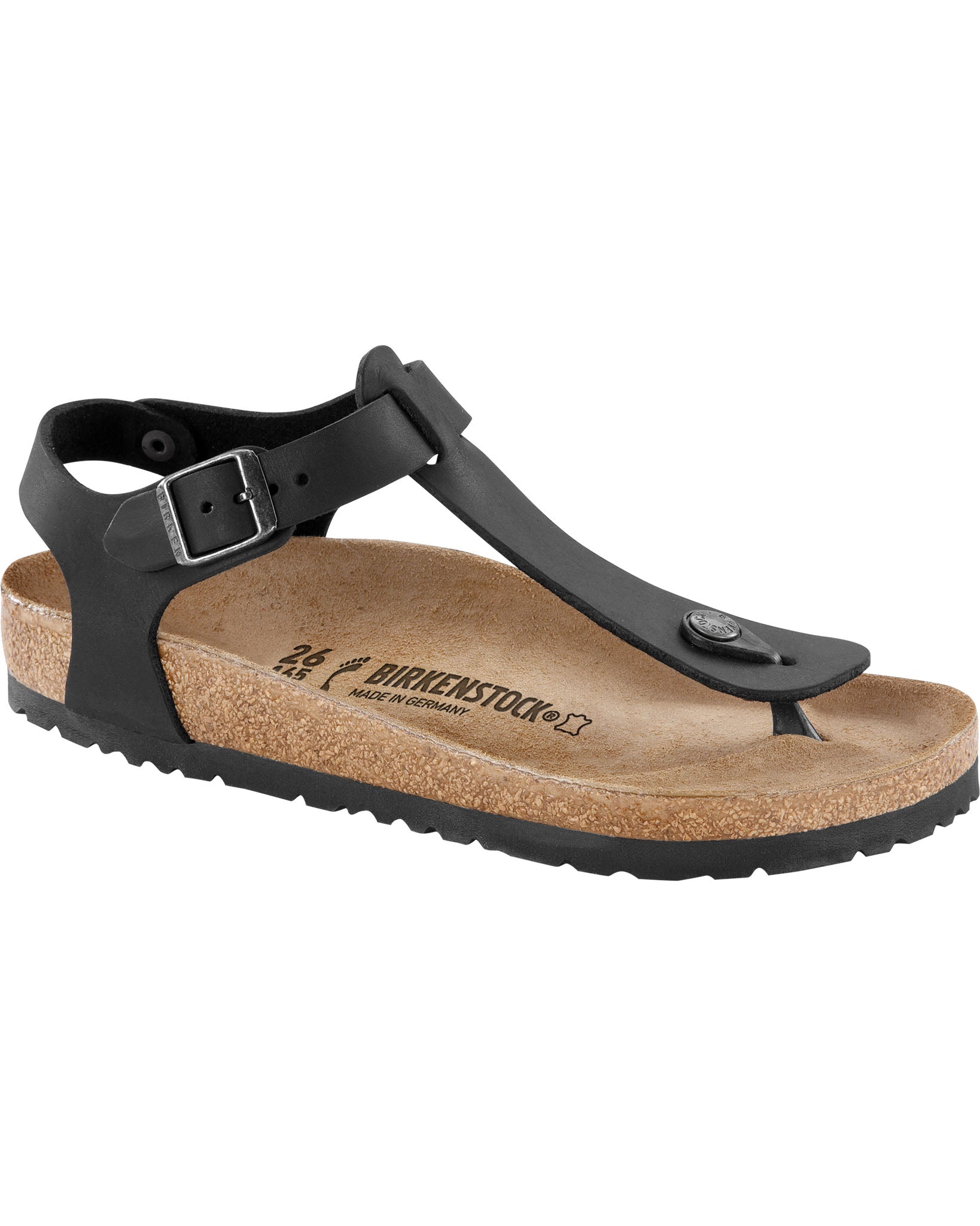 Kairo Black Oiled Leather Sandals