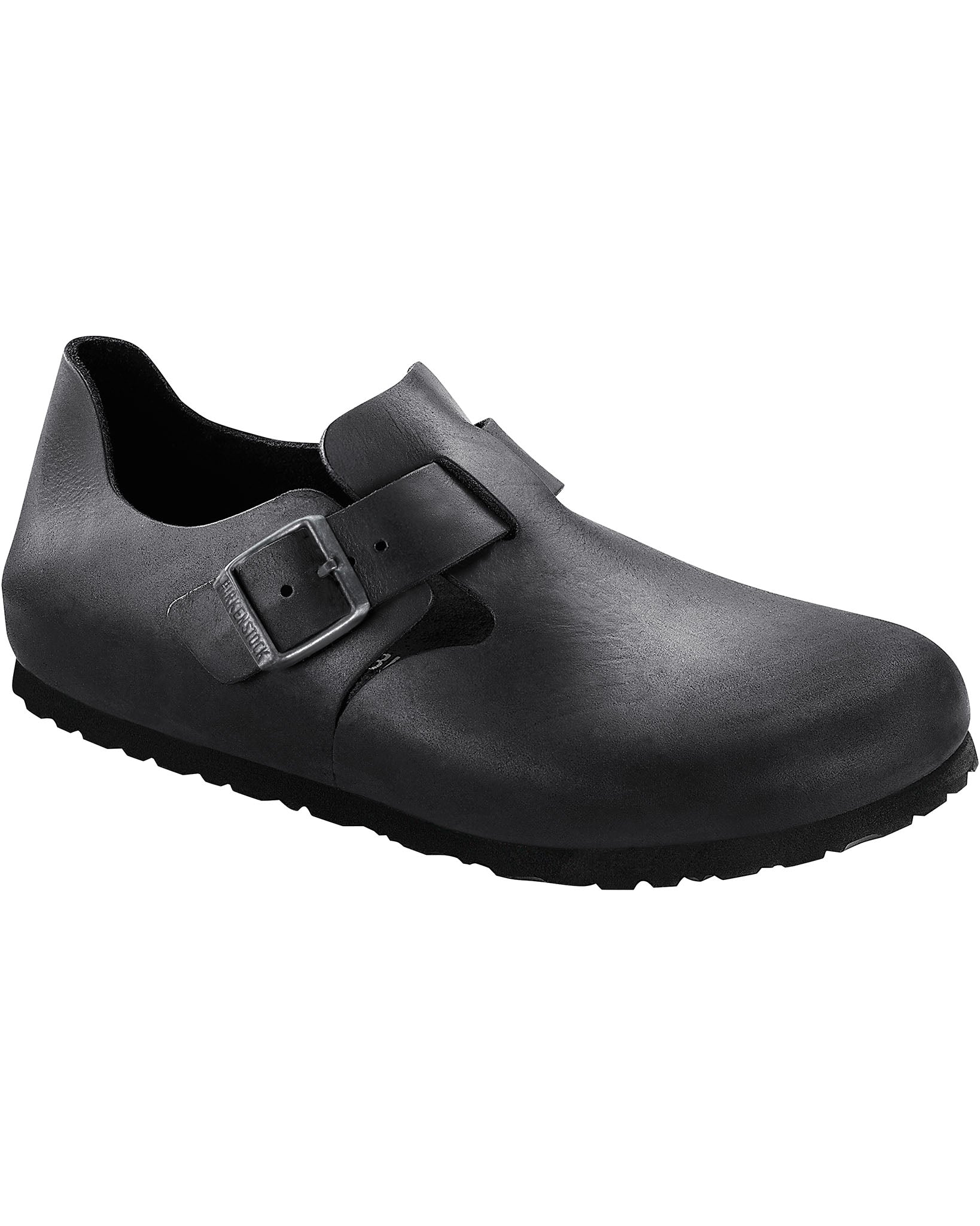London Black Oiled Leather Shoes