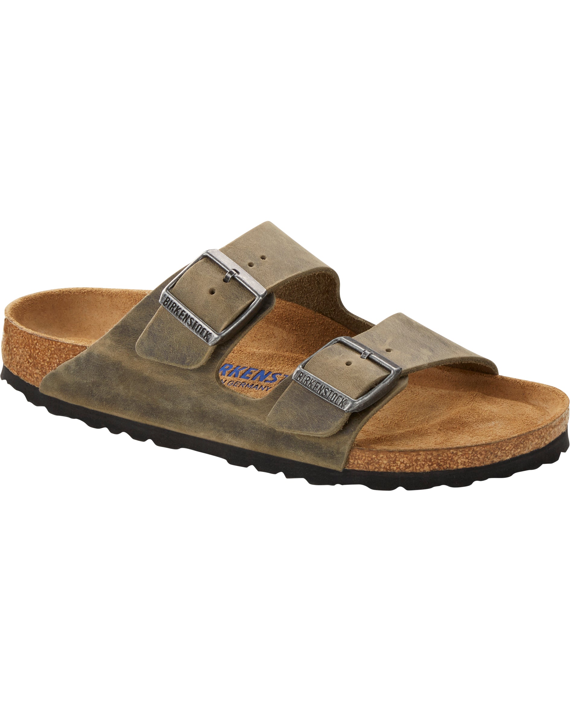 Arizona Soft Footbed Faded Khaki Oiled Leather Sandals