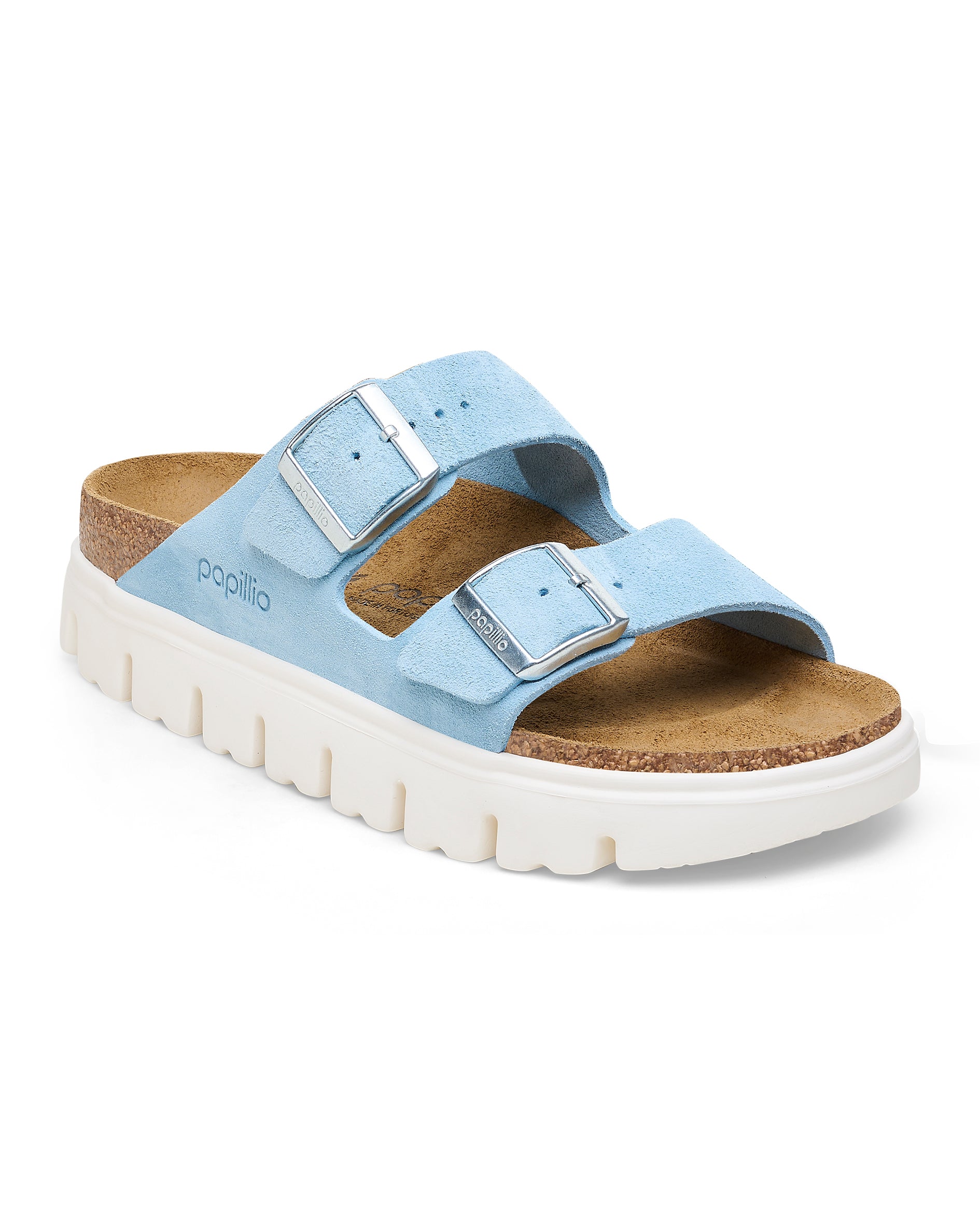 Arizona Chunky Mineral Blue Suede Leather Sandals