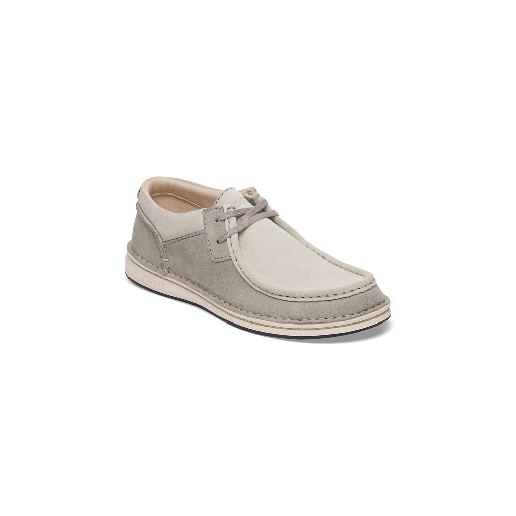 Pasadena Stone Coin/White Suede Leather Shoes