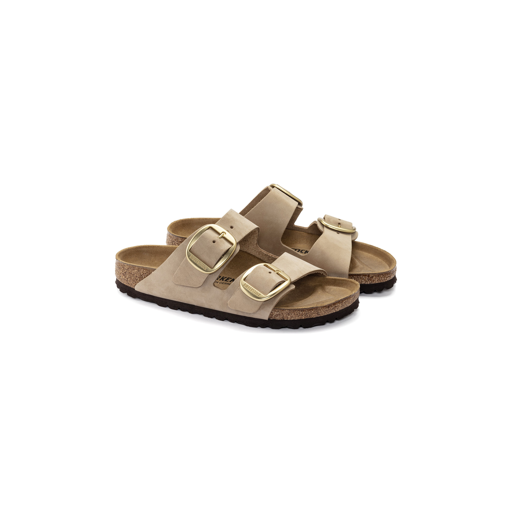 Arizona Big Buckle Sandcastle Nubuck Leather Sandals