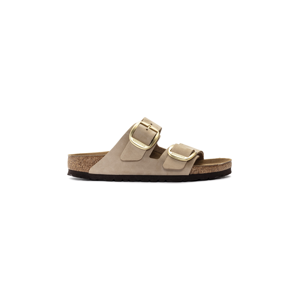 Arizona Big Buckle Sandcastle Nubuck Leather Sandals