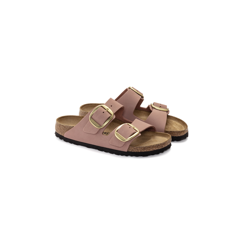 Arizona Big Buckle Old Rose Nubuck Leather Sandals