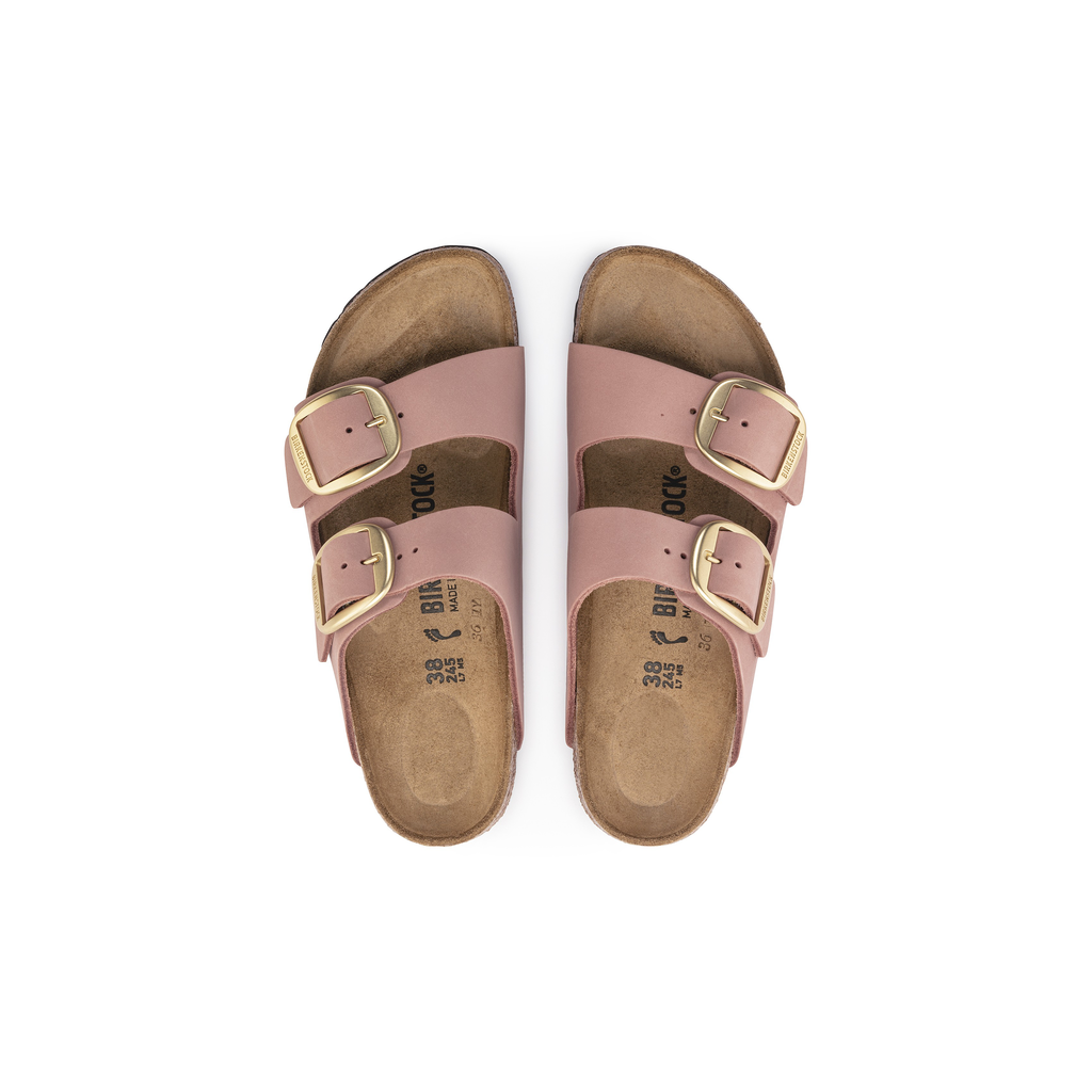 Arizona Big Buckle Old Rose Nubuck Leather Sandals