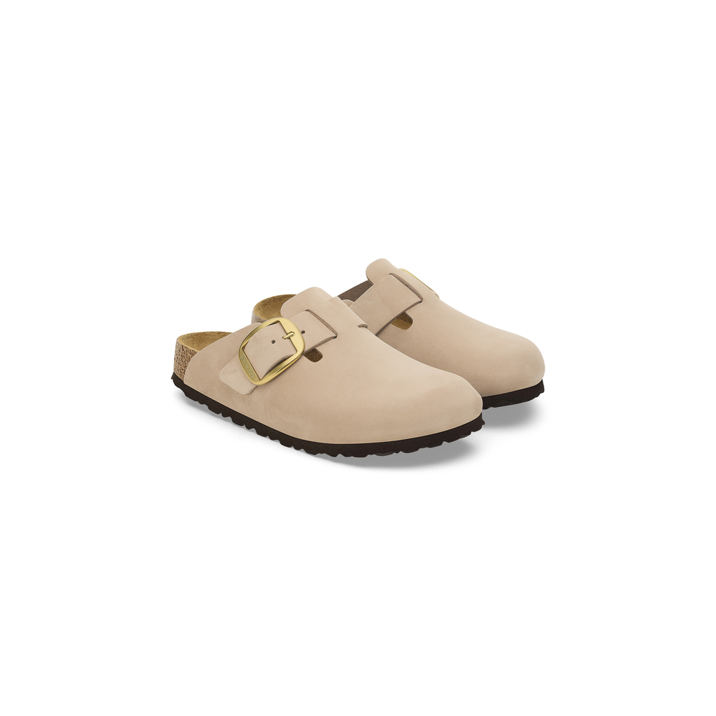 Boston Big Buckle Sandcastle Nubuck Leather Clogs