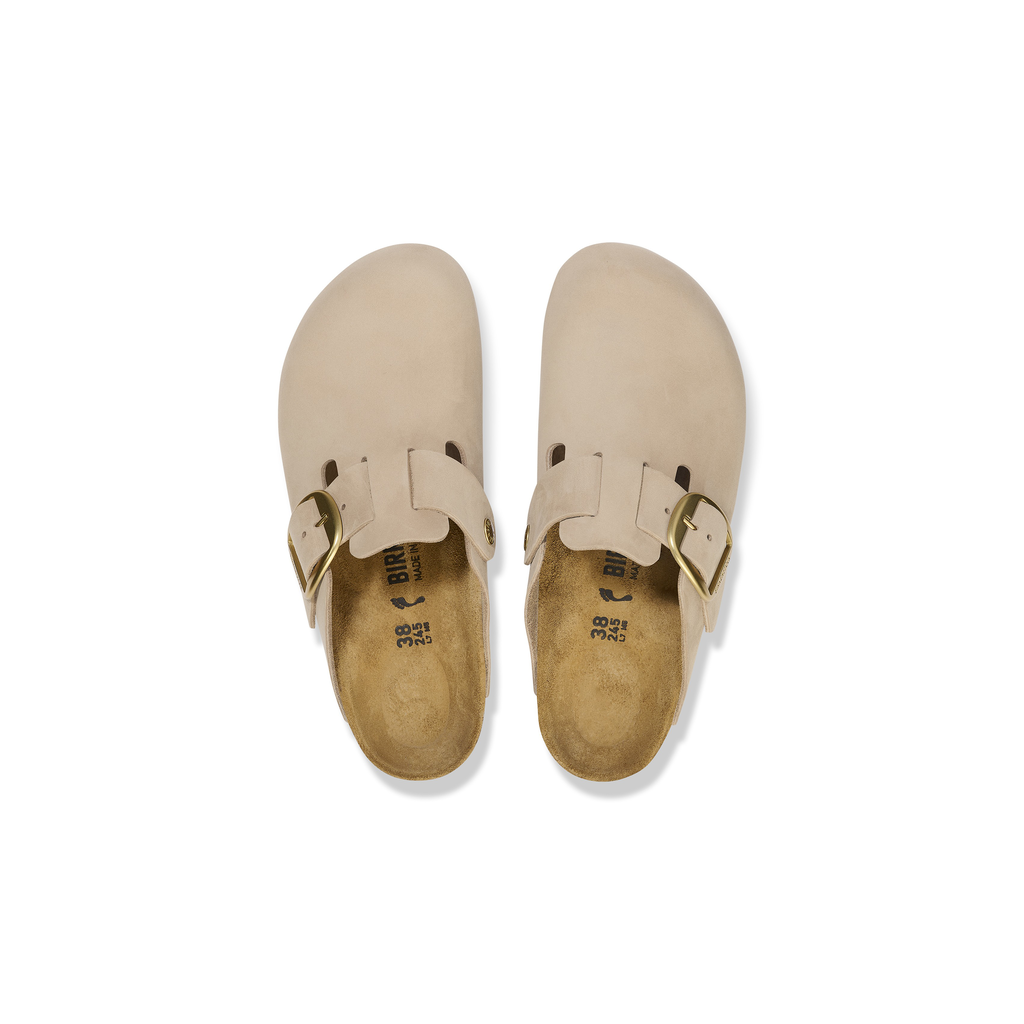 Boston Big Buckle Sandcastle Nubuck Leather Clogs