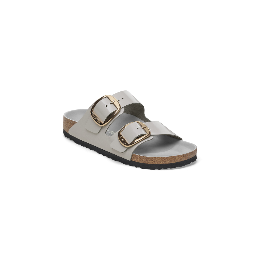 Arizona Big Buckle High Shine Stone Coin Natural Leather Sandals