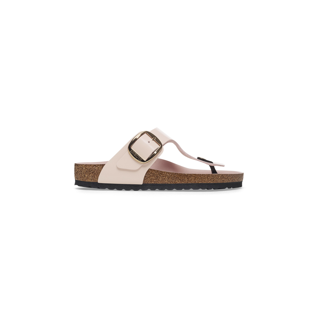 Gizeh Big Buckle High Shine Light Rose Natural Leather Sandals